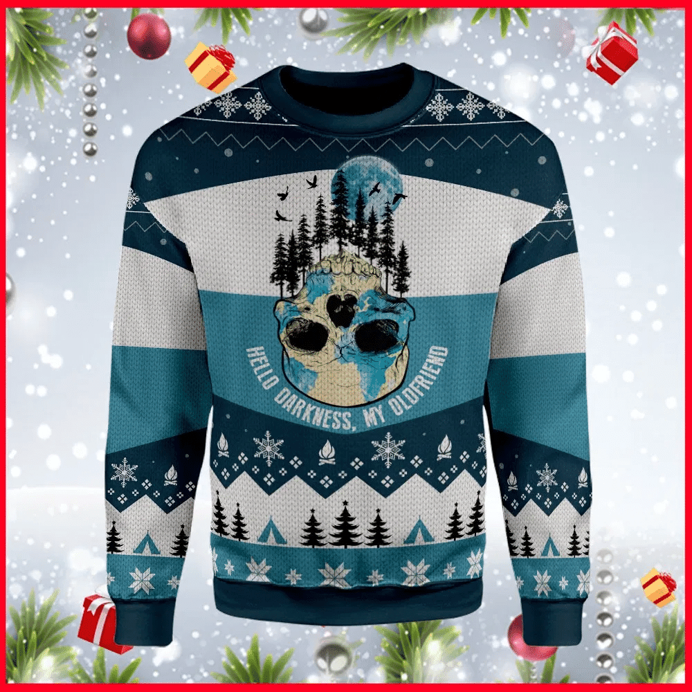Hello Darkness My Old Friend Ugly Christmas Sweater Adult 3D Funny Matching for family