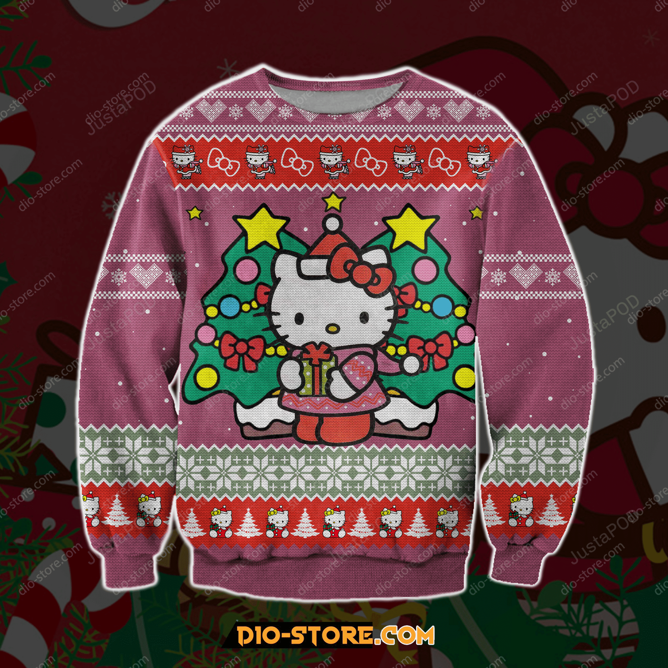 Hello Kitty 3D Print Ugly Christmas Sweater Adult 3D Funny Matching for family