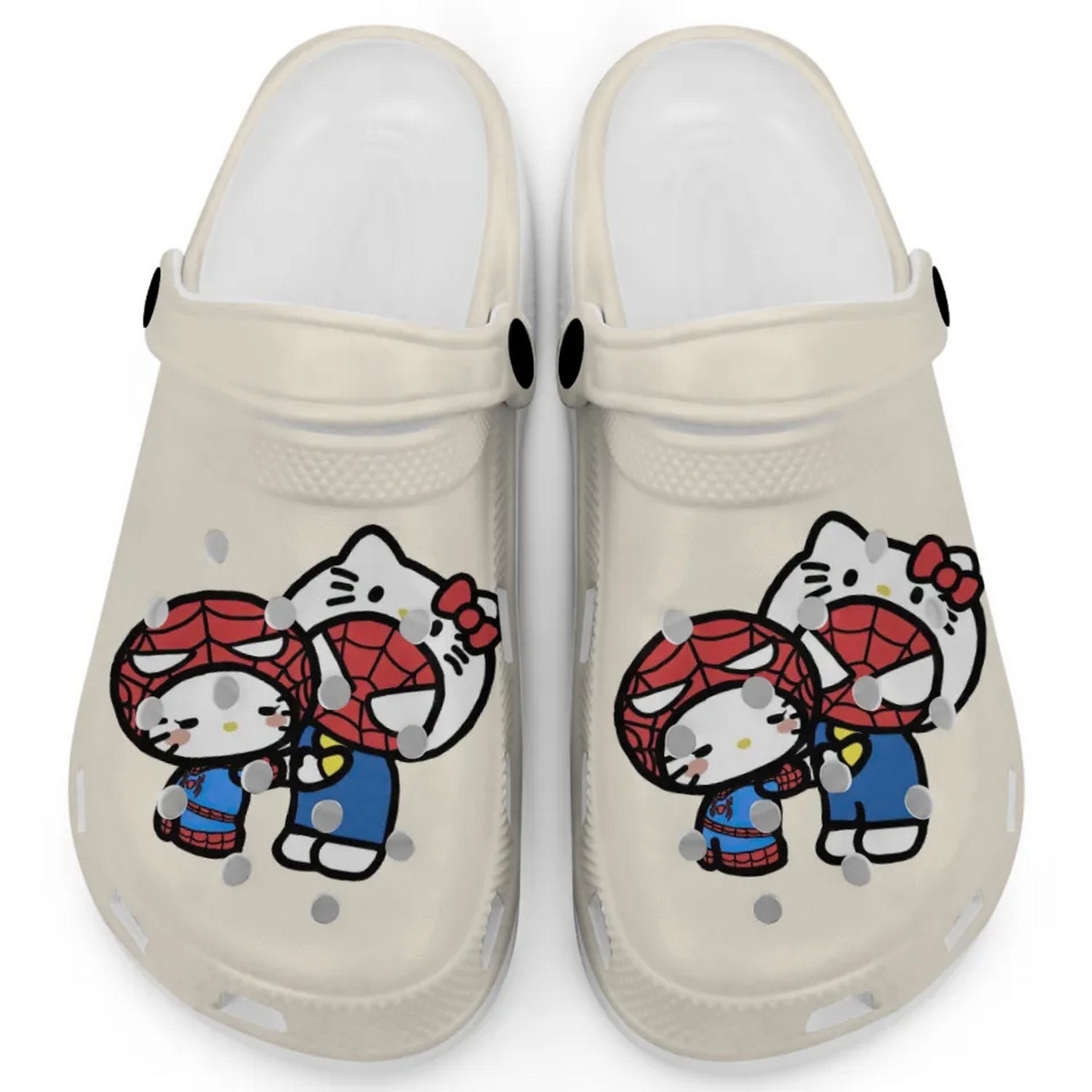 Hello Kitty And My Melody Cosplay Spiderman Cartoon Crocs Crocband Clogs Shoes Comfortable For Men Women and Kids