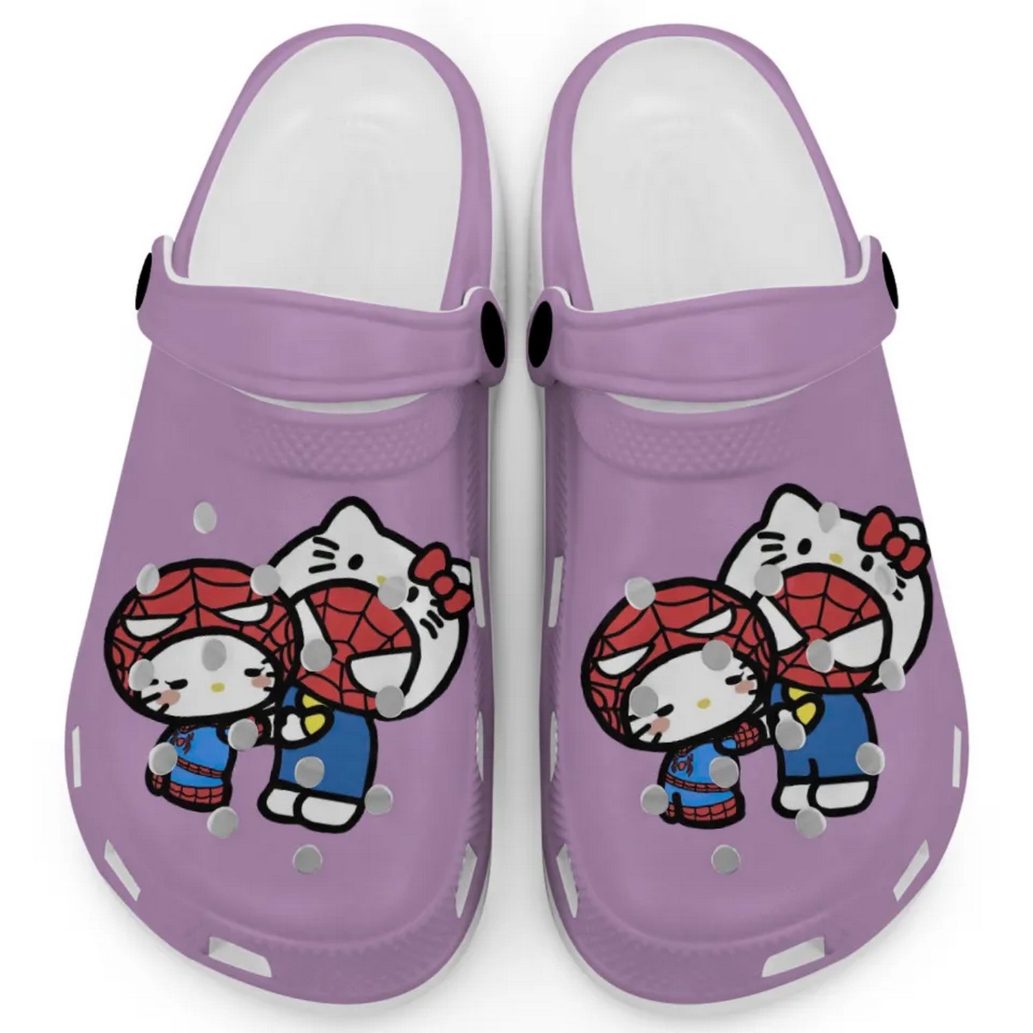Hello Kitty And My Melody Cosplay Spiderman Cartoon Crocs Crocband Clogs Shoes Comfortable For Men Women and Kids