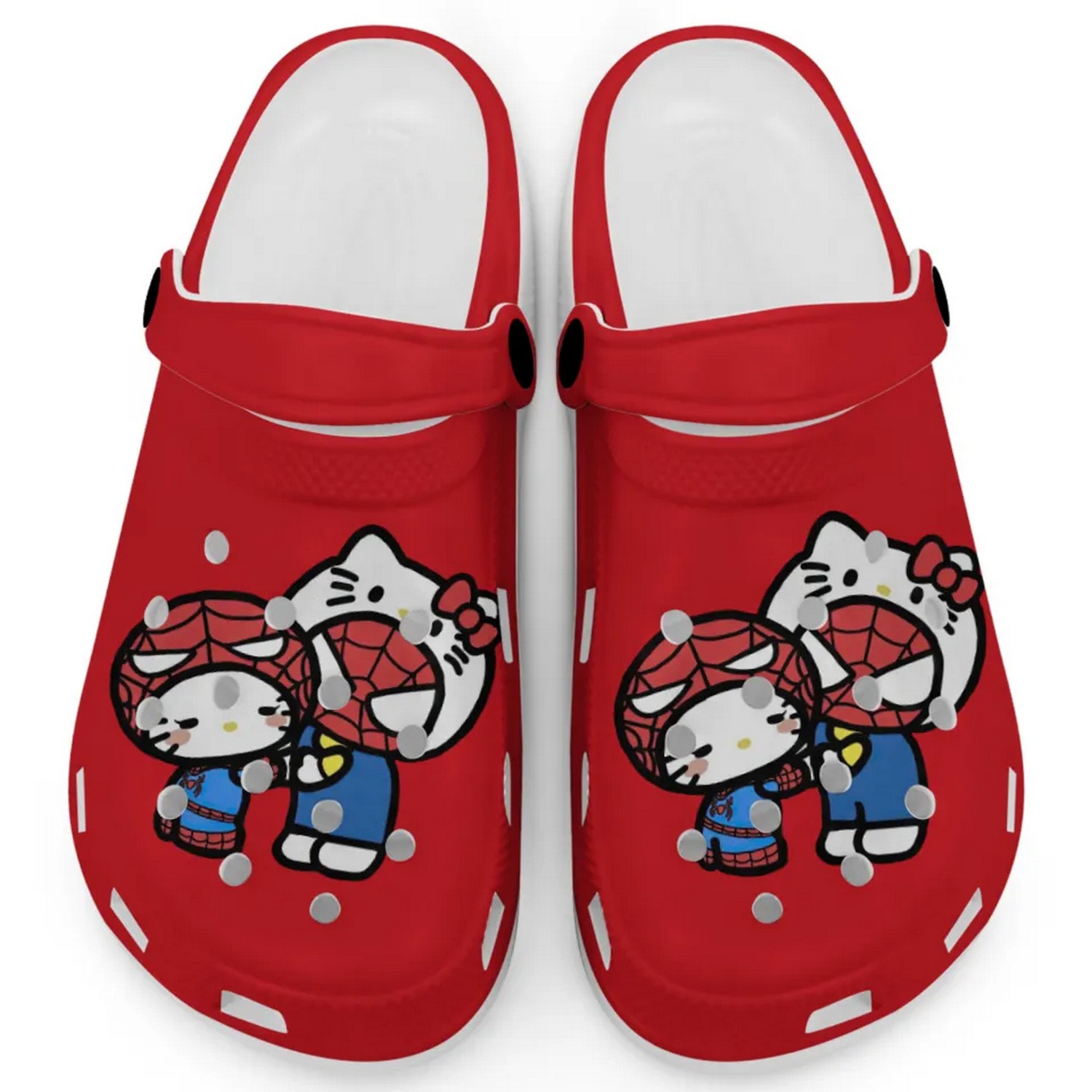 Hello Kitty And My Melody Cosplay Spiderman Cartoon Crocs Crocband Clogs Shoes Comfortable For Men Women and Kids