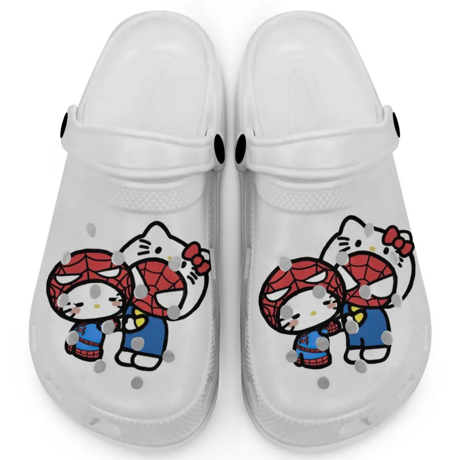 Hello Kitty And My Melody Cosplay Spiderman Cartoon Crocs Crocband Clogs Shoes Comfortable For Men Women and Kids