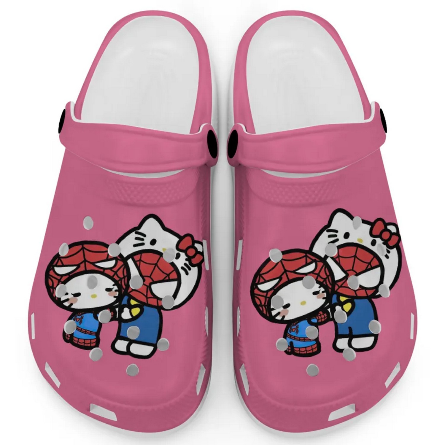 Hello Kitty And My Melody Cosplay Spiderman Cartoon Crocs Crocband Clogs Shoes Comfortable For Men Women and Kids