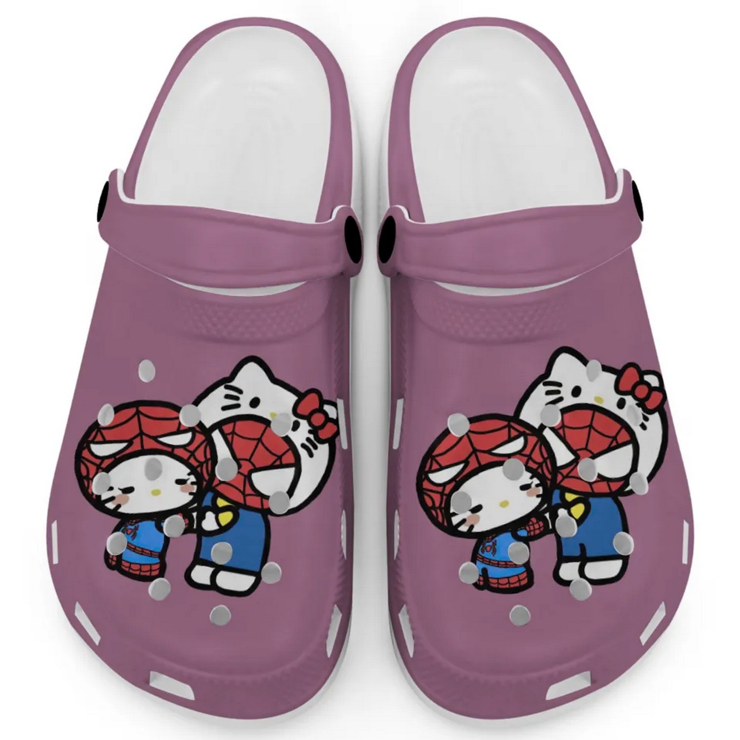 Hello Kitty And My Melody Cosplay Spiderman Cartoon Crocs Crocband Clogs Shoes Comfortable For Men Women and Kids