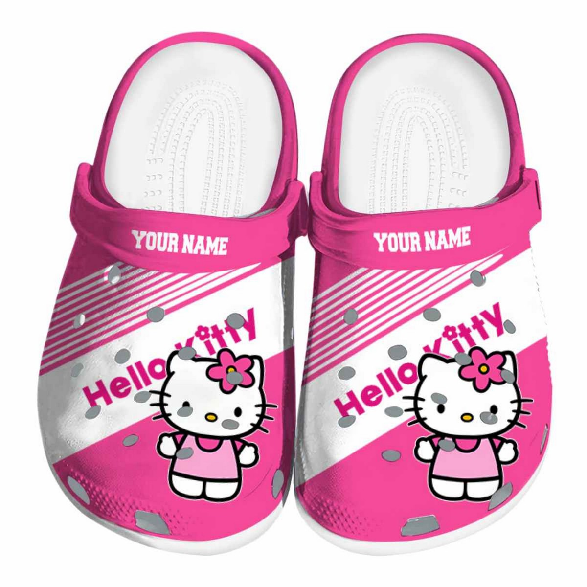Hello Kitty Cartoon Crocs Crocband Clogs Shoes Comfortable For Men Women and Kids