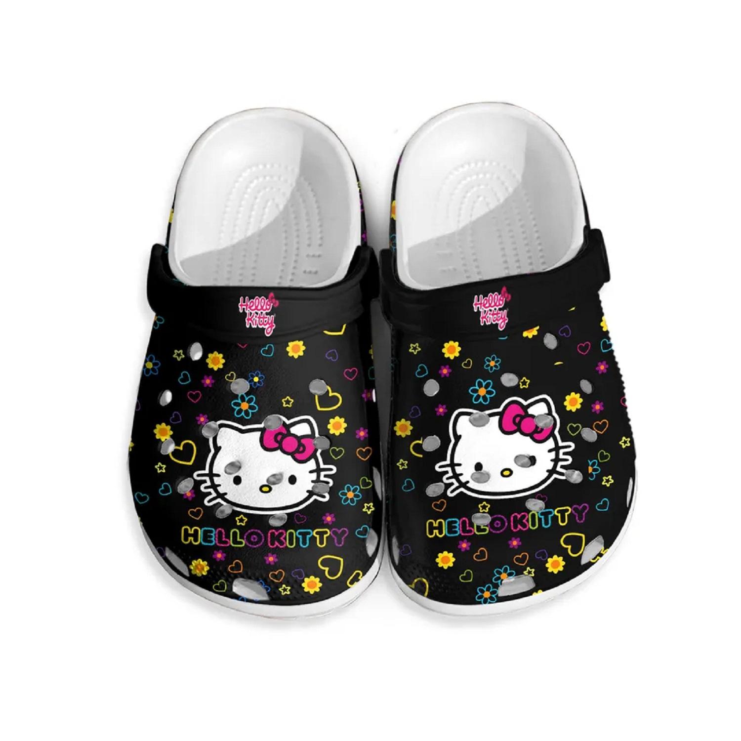 Hello Kitty Cartoon Crocs Crocband Clogs Shoes Comfortable For Men Women and Kids
