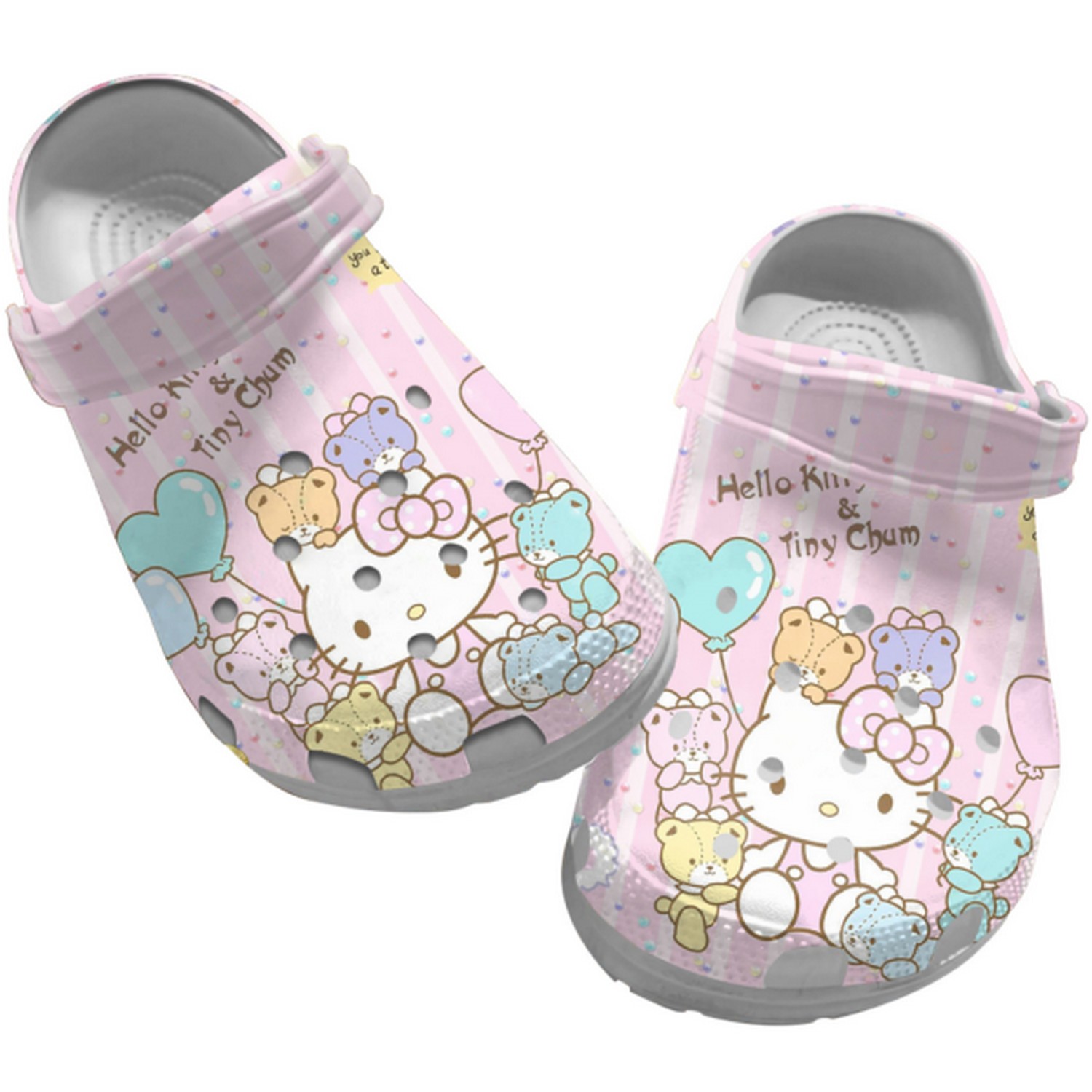 Hello Kitty Cartoon Crocs Crocband Clogs Shoes Comfortable For Men Women and Kids
