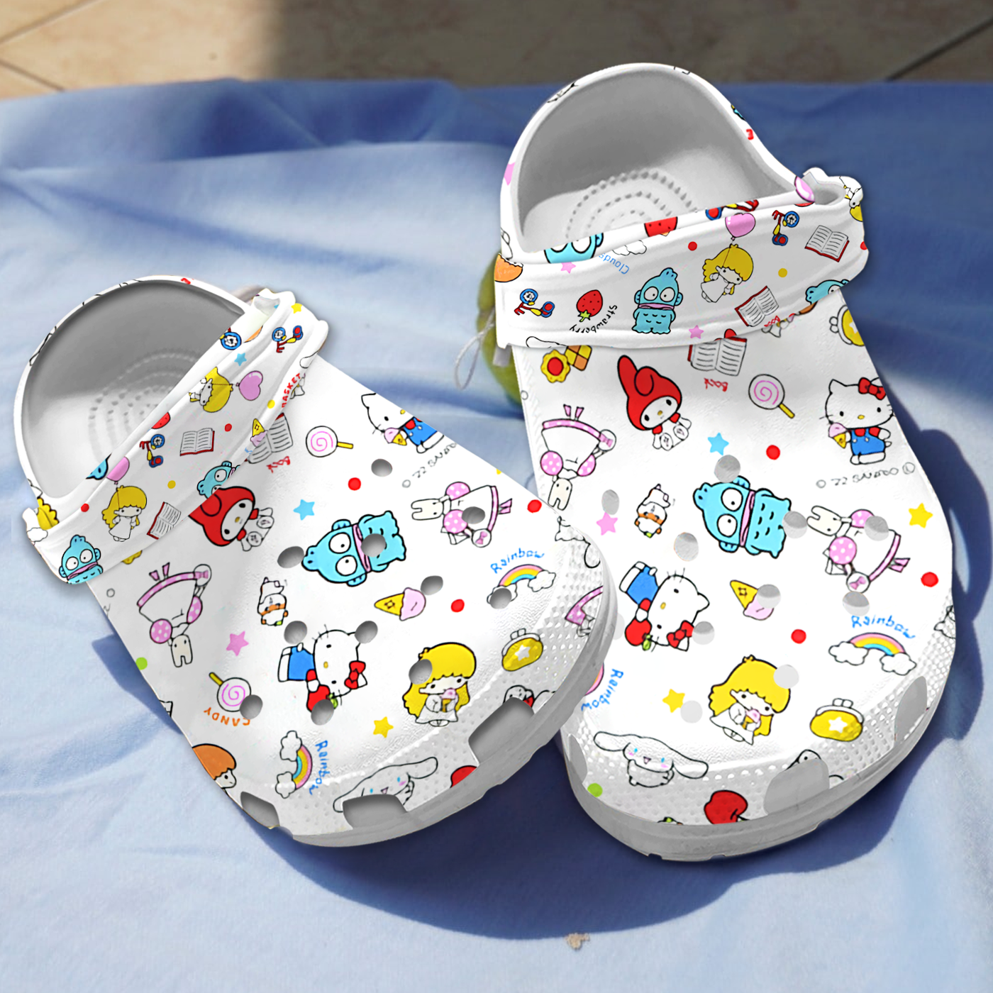 Hello Kitty Cartoon Crocs Crocband Clogs Shoes Comfortable For Men Women and Kids