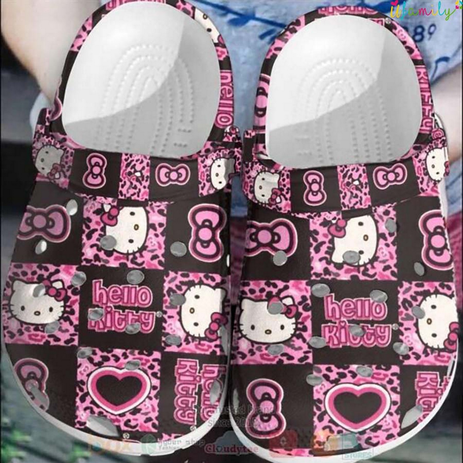 Hello Kitty Cartoon Crocs Crocband Clogs Shoes Comfortable For Men Women and Kids
