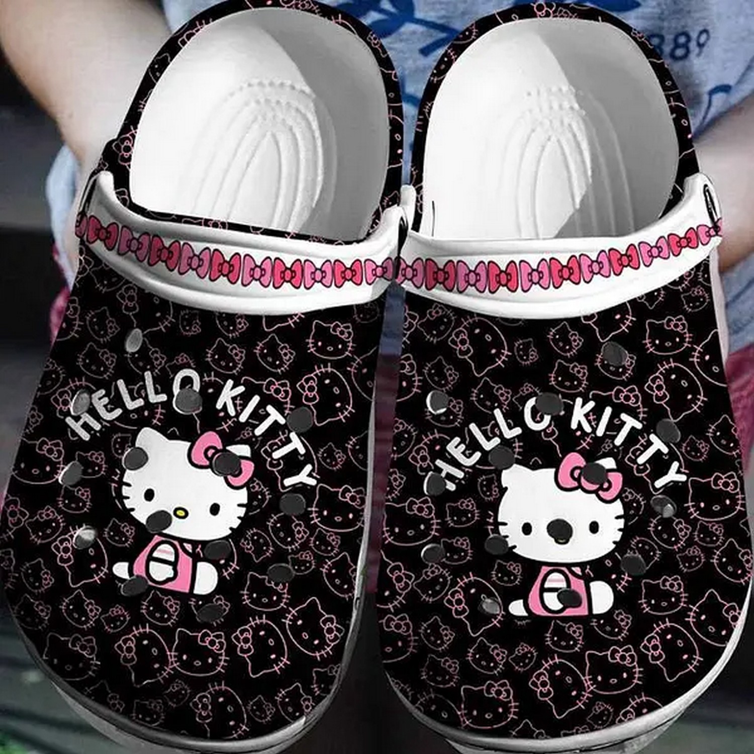 Hello Kitty Cartoon Crocs Crocband Clogs Shoes Comfortable For Men Women and Kids