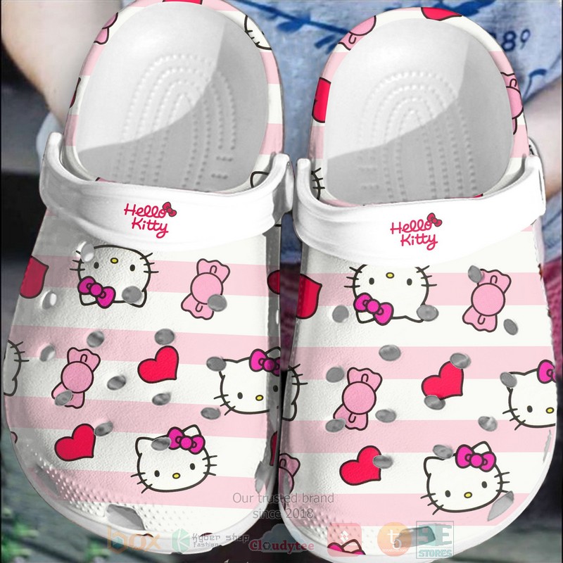 Hello Kitty Cartoon Crocs Crocband Clogs Shoes Comfortable For Men Women and Kids
