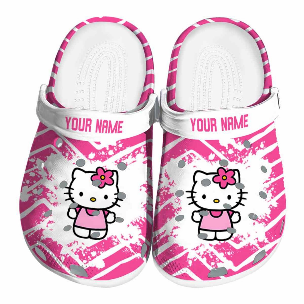 Hello Kitty Cartoon Crocs Crocband Clogs Shoes Comfortable For Men Women and Kids