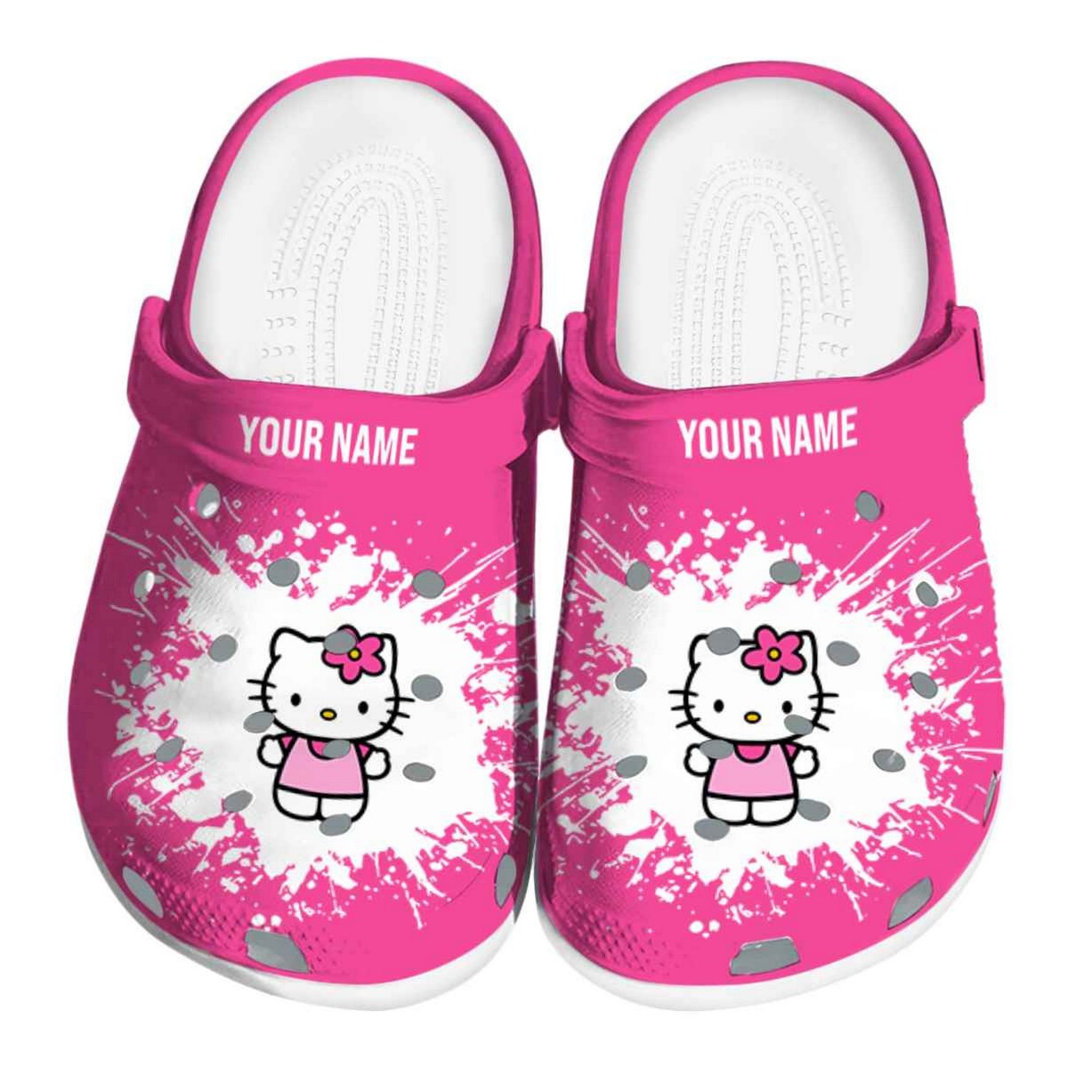 Hello Kitty Cartoon Crocs Crocband Clogs Shoes Comfortable For Men Women and Kids