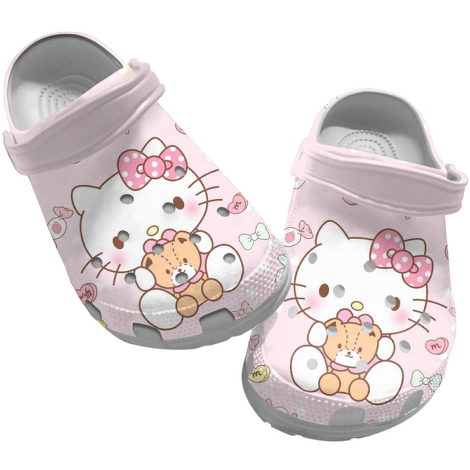 Hello Kitty Cartoon Crocs Crocband Clogs Shoes Comfortable For Men Women and Kids