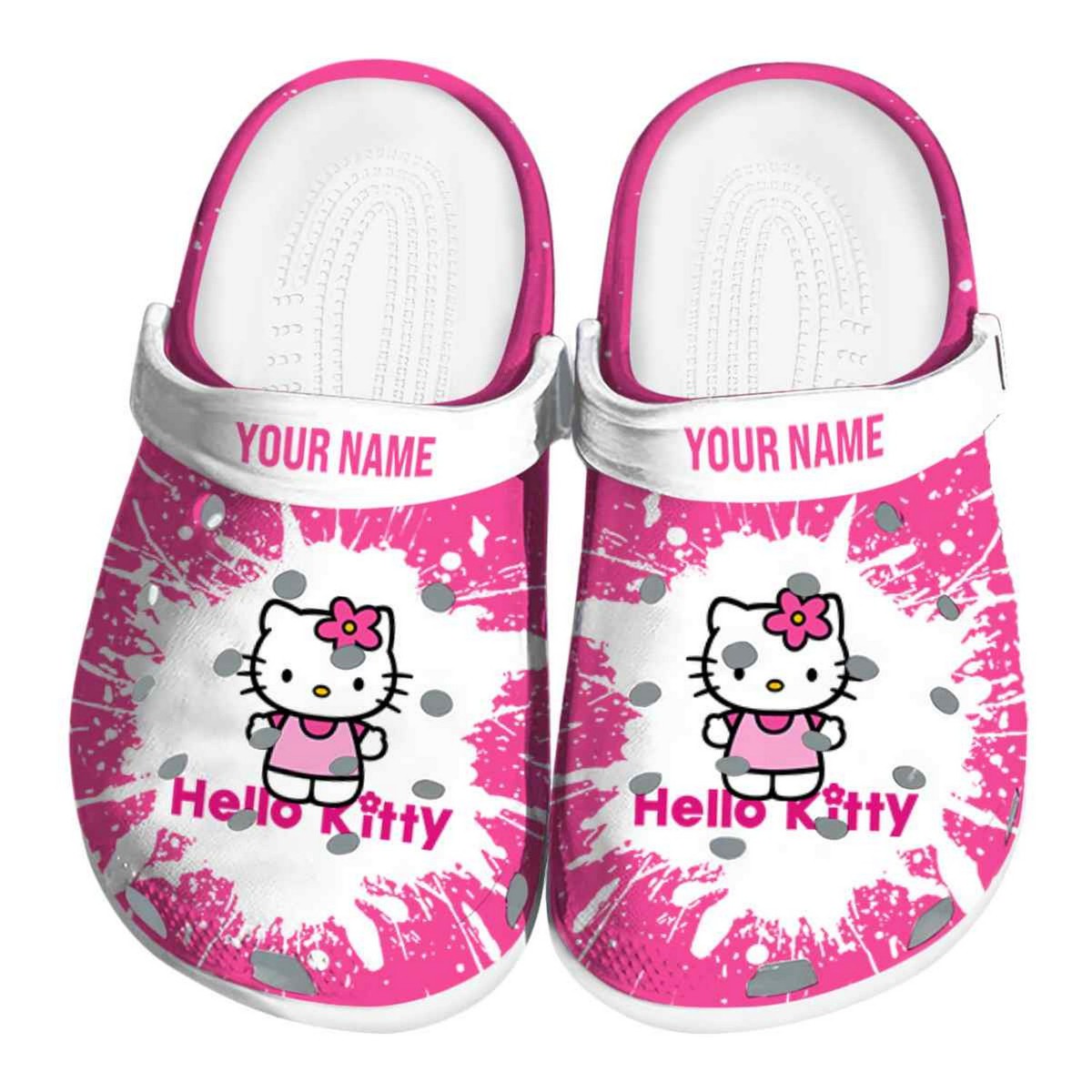 Hello Kitty Cartoon Crocs Crocband Clogs Shoes Comfortable For Men Women and Kids