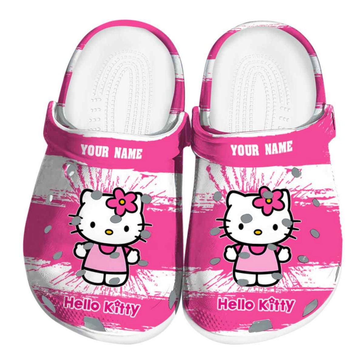 Hello Kitty Cartoon Crocs Crocband Clogs Shoes Comfortable For Men Women and Kids