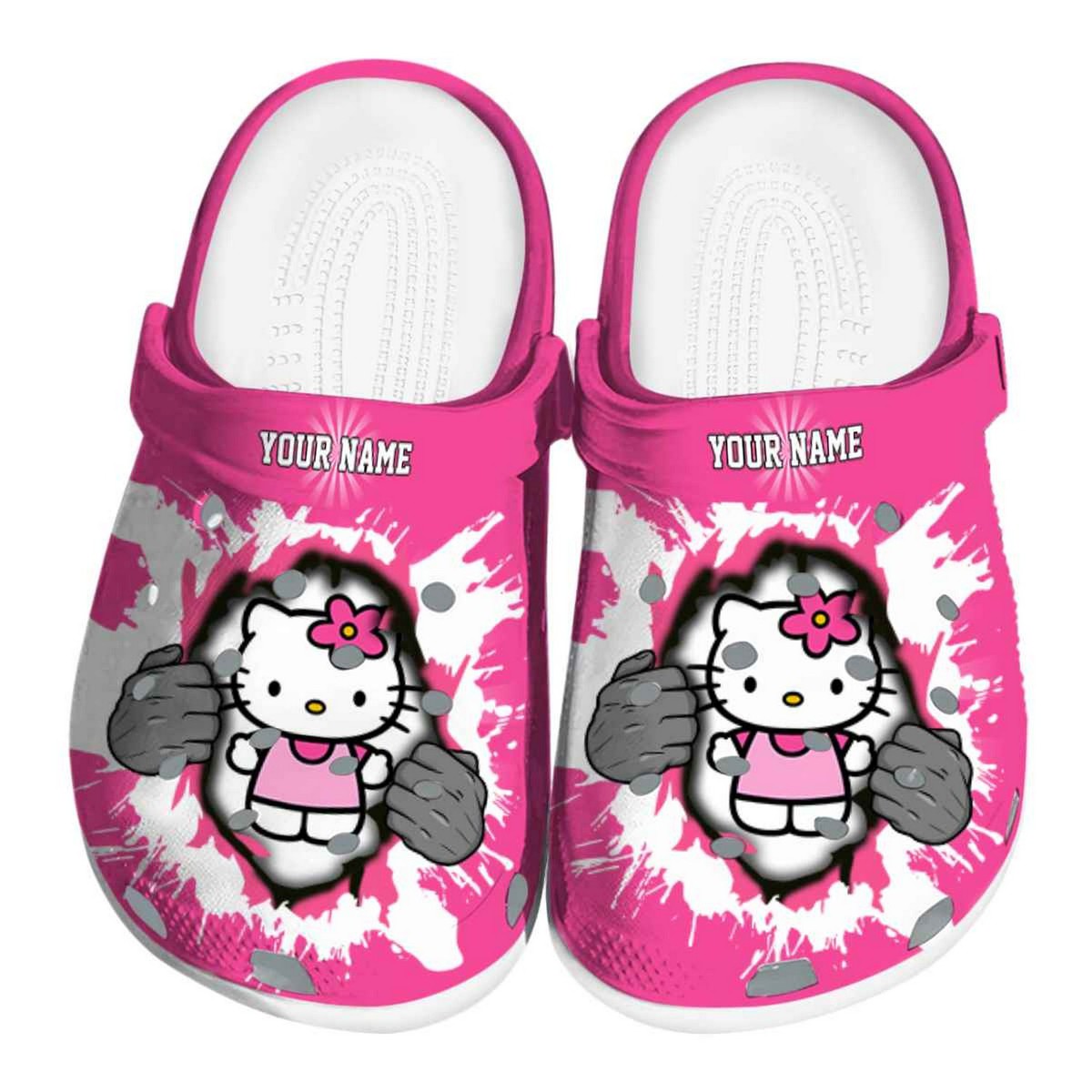Hello Kitty Cartoon Crocs Crocband Clogs Shoes Comfortable For Men Women and Kids