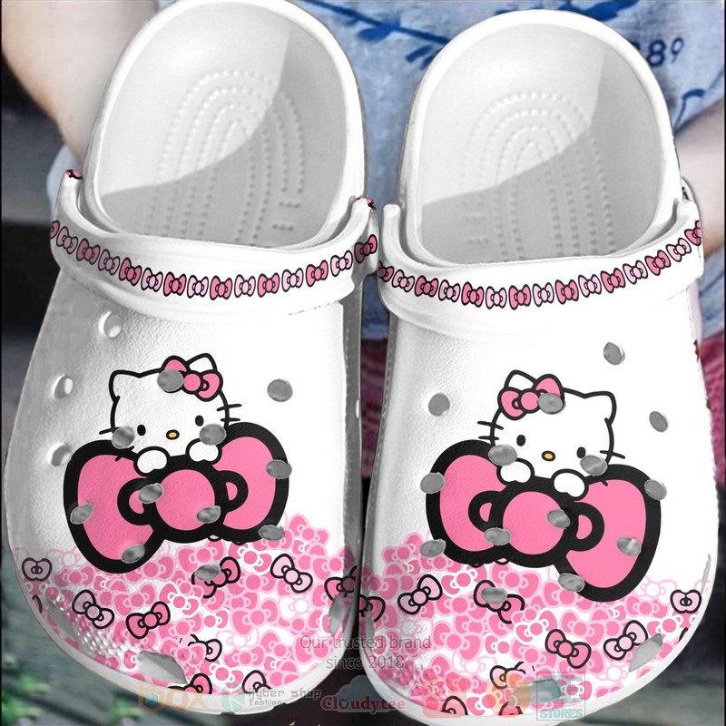 Hello Kitty Cartoon Crocs Crocband Clogs Shoes Comfortable For Men Women and Kids