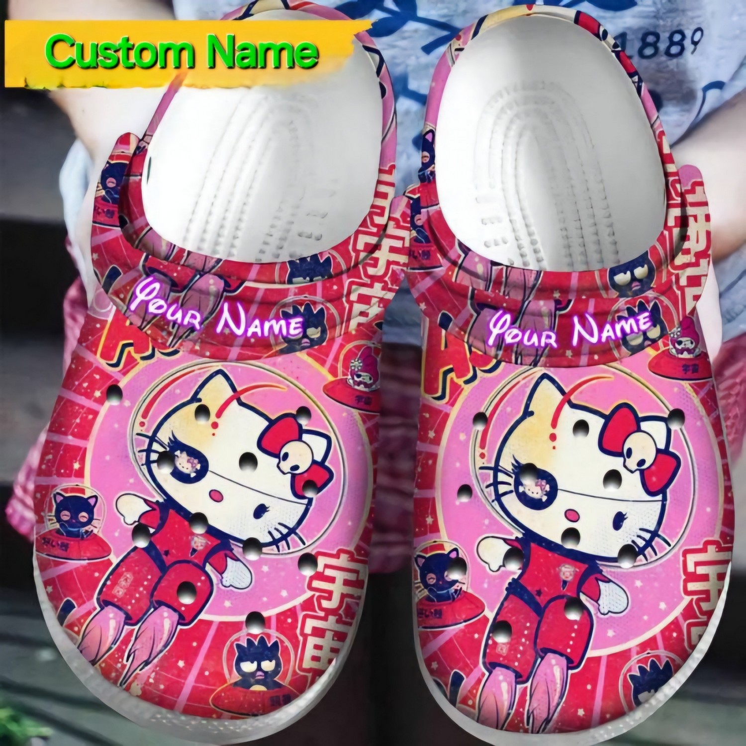 Hello Kitty Cartoon Crocs Crocband Clogs Shoes Comfortable For Men Women and Kids