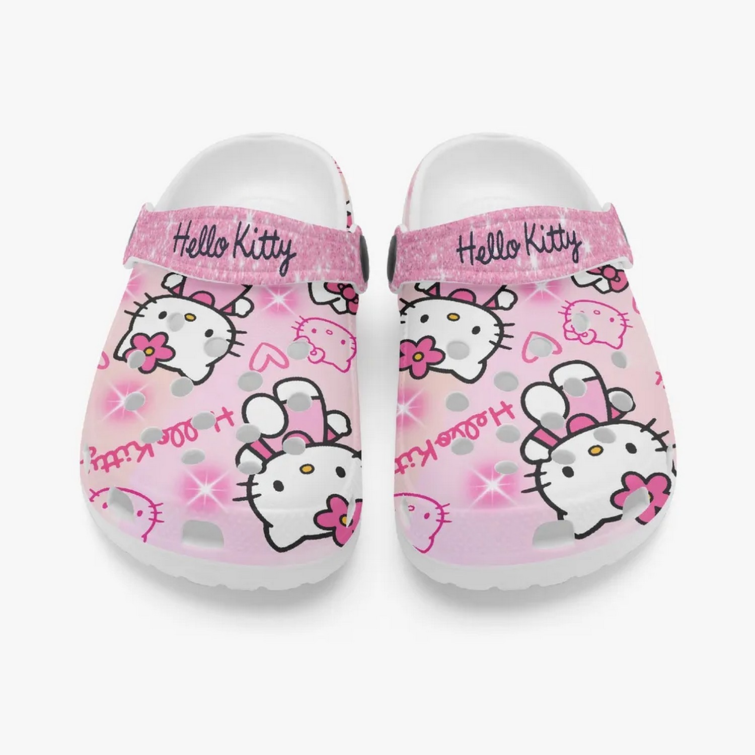 Hello Kitty Cartoon Crocs Crocband Clogs Shoes Comfortable For Men Women and Kids