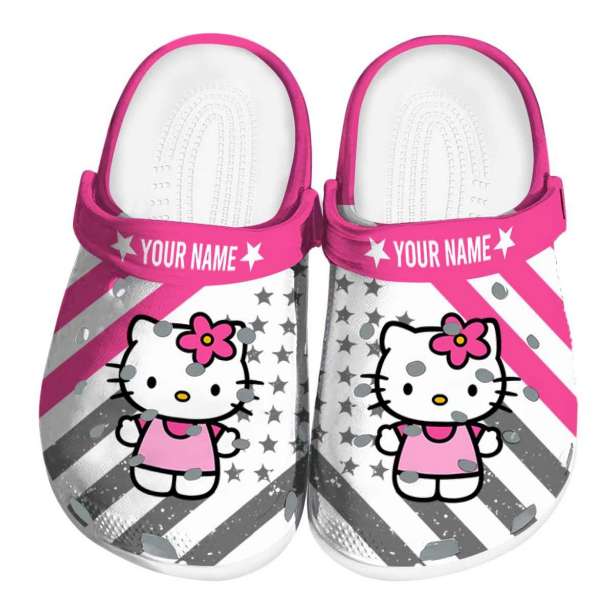 Hello Kitty Cartoon Crocs Crocband Clogs Shoes Comfortable For Men Women and Kids