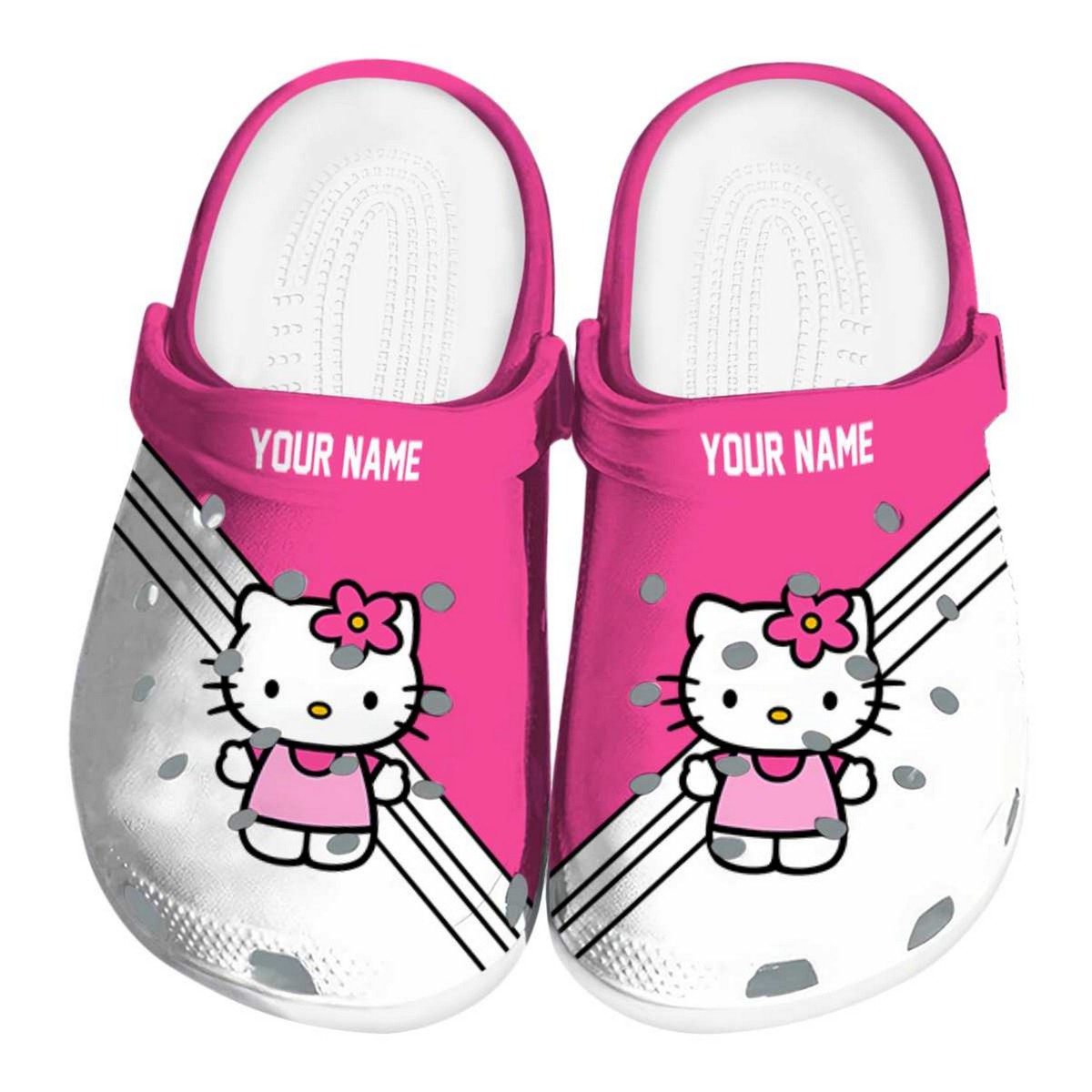 Hello Kitty Cartoon Crocs Crocband Clogs Shoes Comfortable For Men Women and Kids