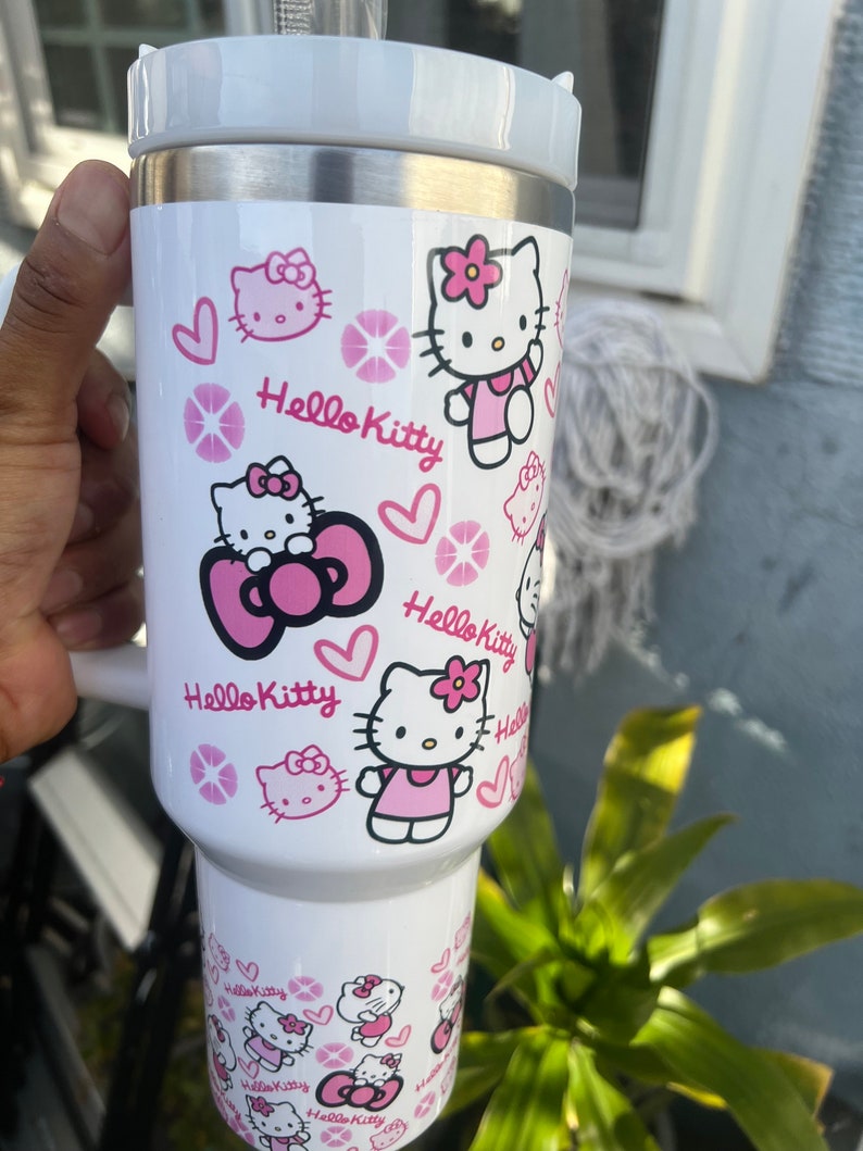 Hello Kitty Cartoon Custom Stanley Cup 40 oz 30 oz Tumbler With HandleTVC2301776 - Image 2
