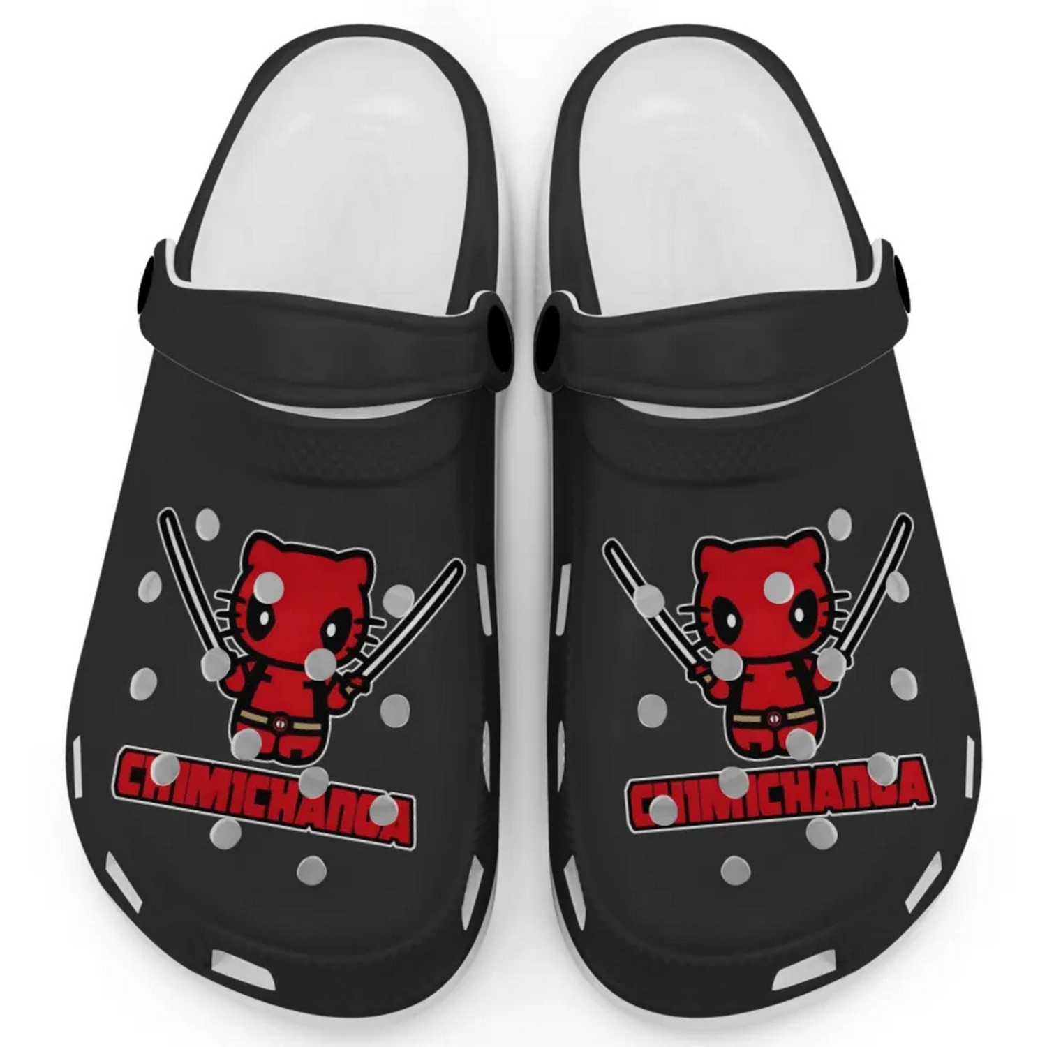Hello Kitty Cosplay Deadpool Cartoon Crocs Crocband Clogs Shoes Comfortable For Men Women and Kids