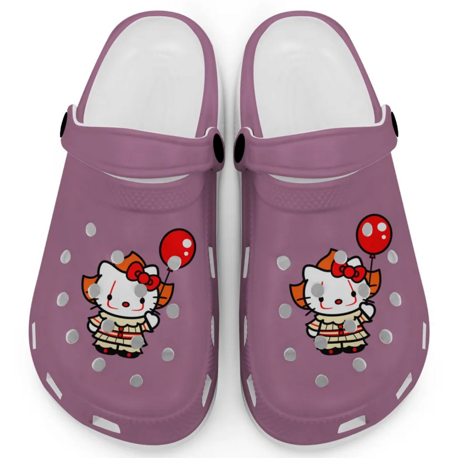 Hello Kitty Cosplay Halloween Cartoon Crocs Crocband Clogs Shoes Comfortable For Men Women and Kids