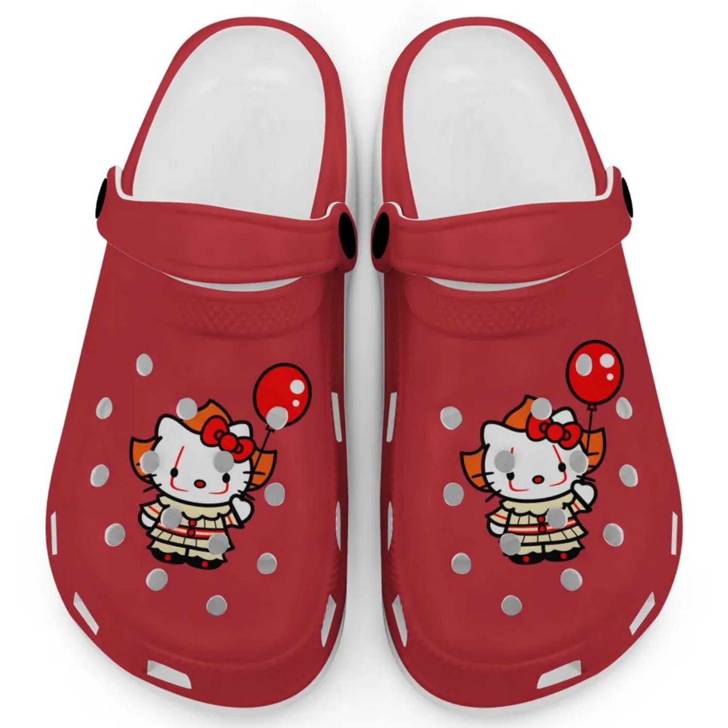 Hello Kitty Cosplay Halloween Cartoon Crocs Crocband Clogs Shoes Comfortable For Men Women and Kids