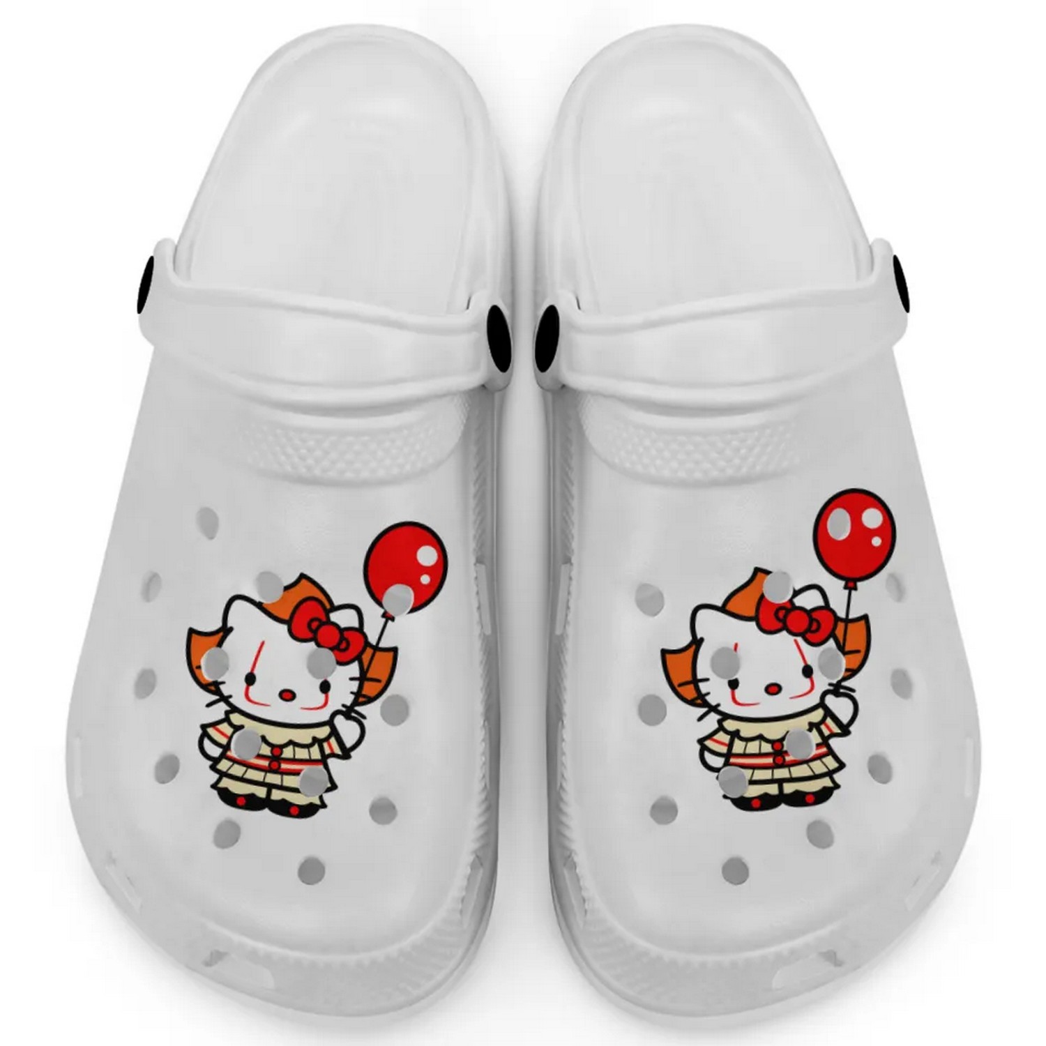 Hello Kitty Cosplay Halloween Cartoon Crocs Crocband Clogs Shoes Comfortable For Men Women and Kids