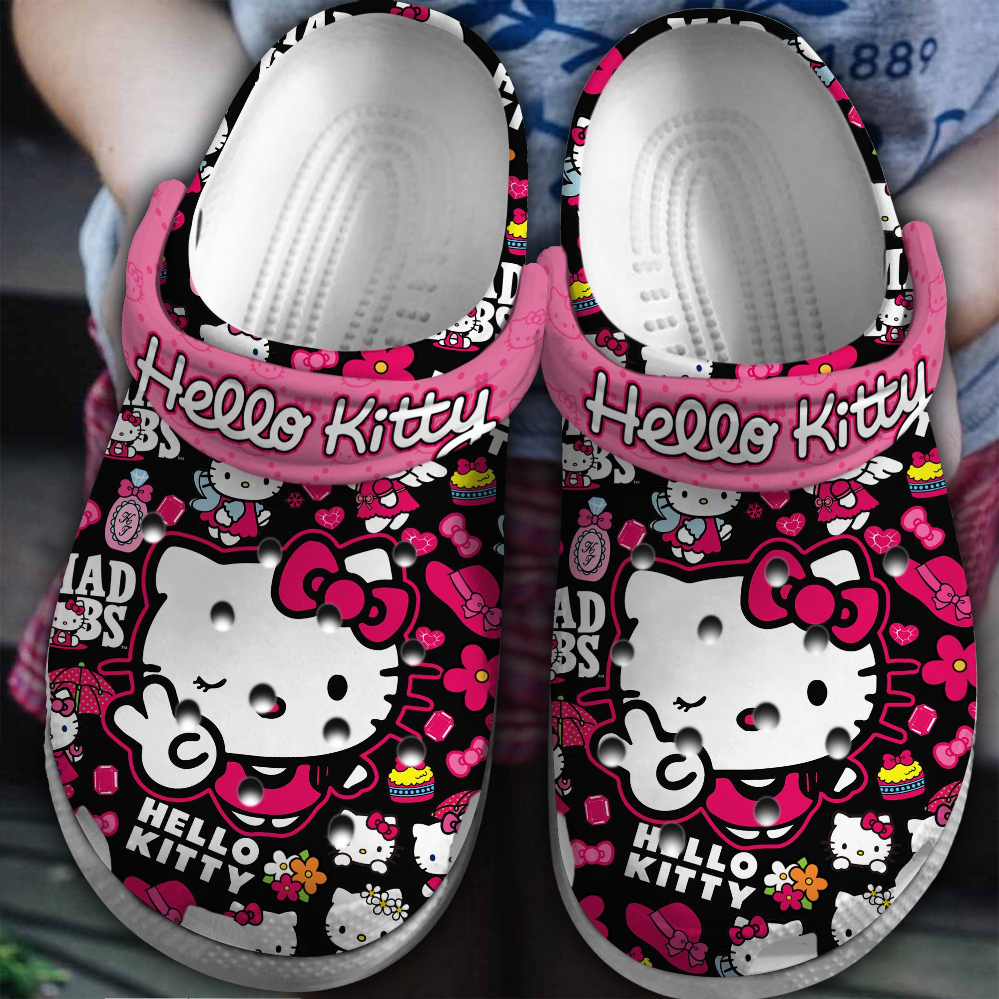Hello Kitty Movie Crocs Crocband Clogs Shoes Comfortable For Men Women and Kids
