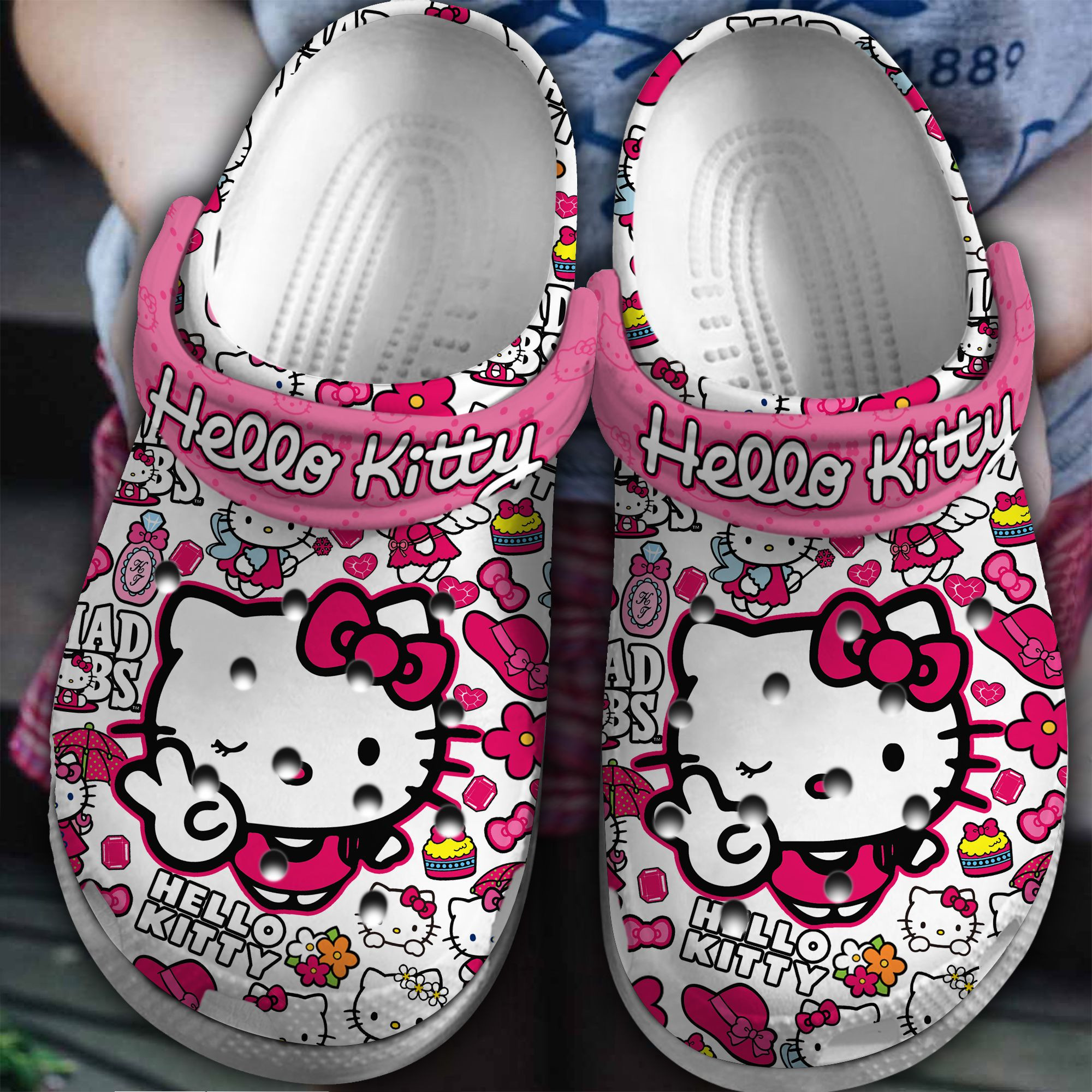 Hello Kitty Movie Crocs Crocband Clogs Shoes Comfortable For Men Women and Kids