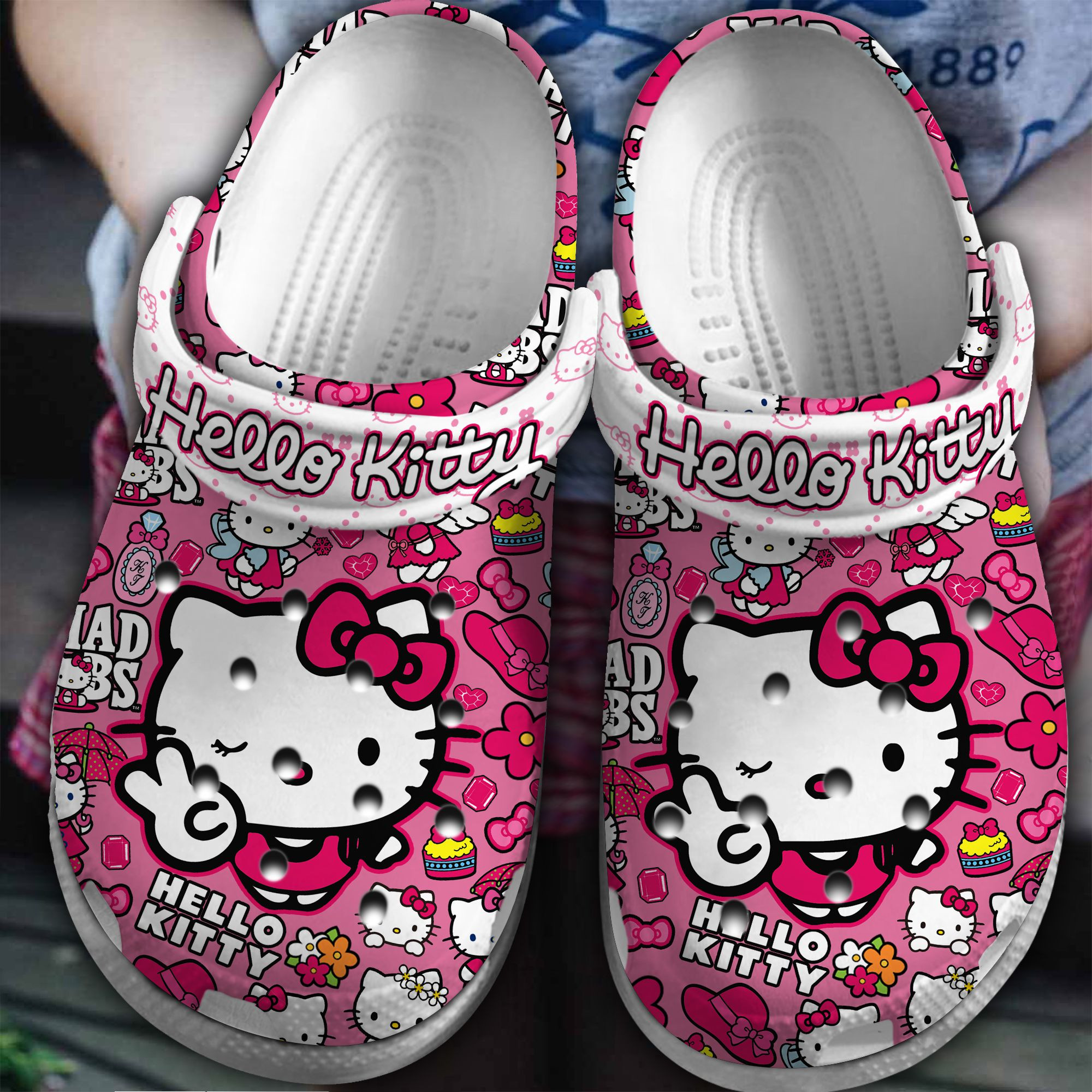 Hello Kitty Movie Crocs Crocband Clogs Shoes Comfortable For Men Women and Kids
