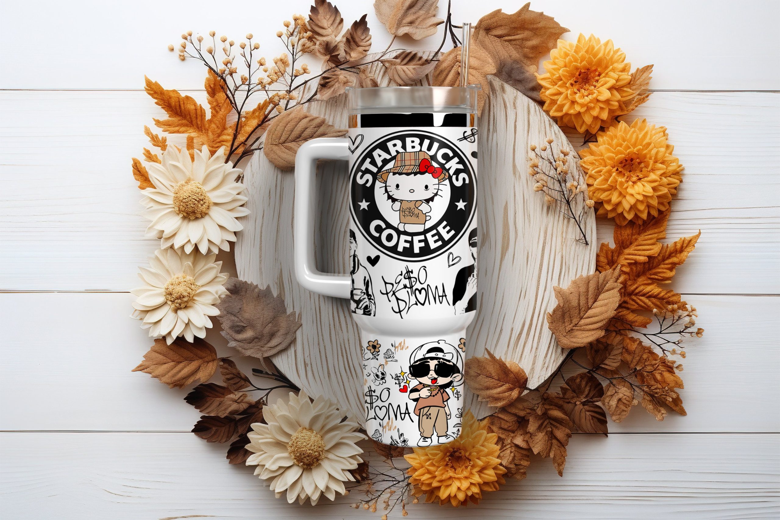Hello Kitty Starbucks Coffee Custom Stanley Cup 40 oz 30 oz Tumbler With HandleTVC2301882 - Image 2