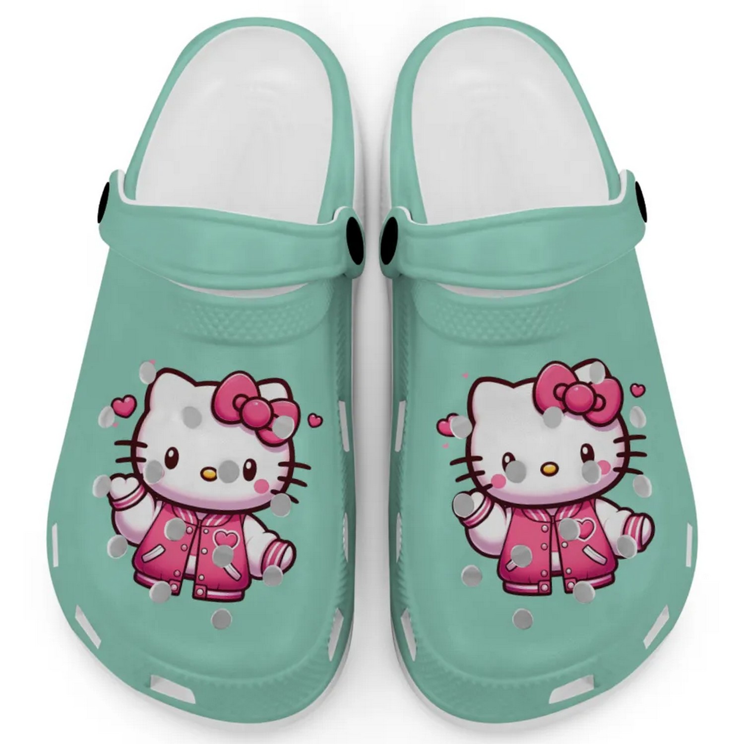 Hello Kitty Wear Pink Bomber Cartoon Crocs Crocband Clogs Shoes Comfortable For Men Women and Kids