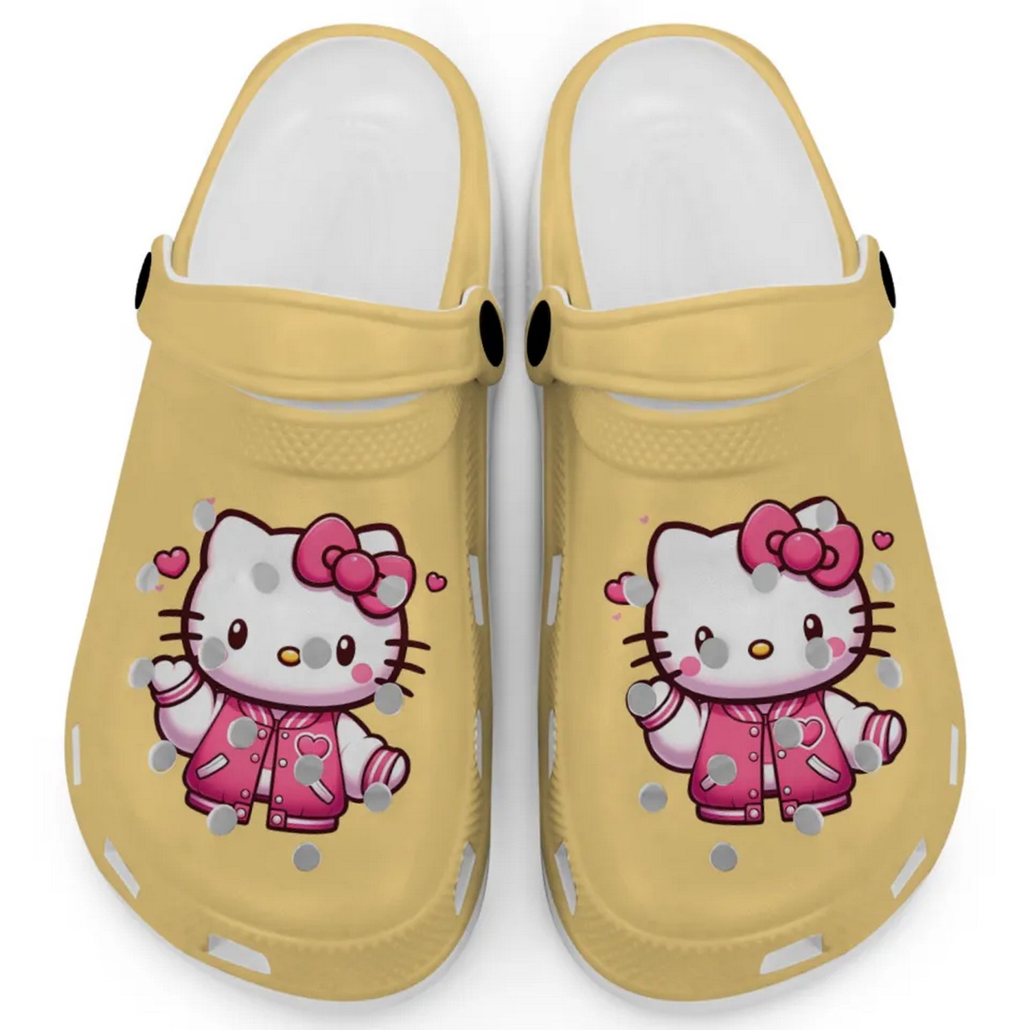 Hello Kitty Wear Pink Bomber Cartoon Crocs Crocband Clogs Shoes Comfortable For Men Women and Kids