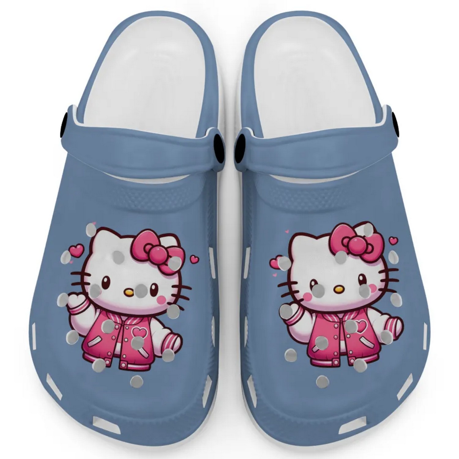Hello Kitty Wear Pink Bomber Cartoon Crocs Crocband Clogs Shoes Comfortable For Men Women and Kids