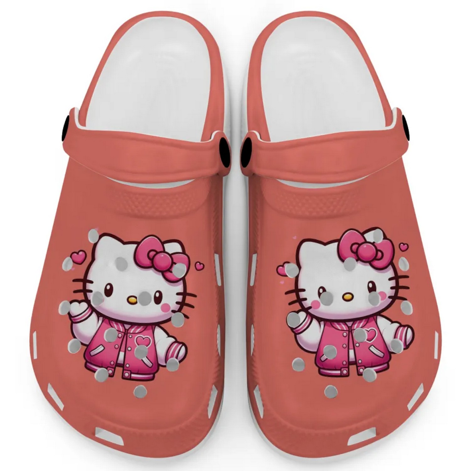Hello Kitty Wear Pink Bomber Cartoon Crocs Crocband Clogs Shoes Comfortable For Men Women and Kids
