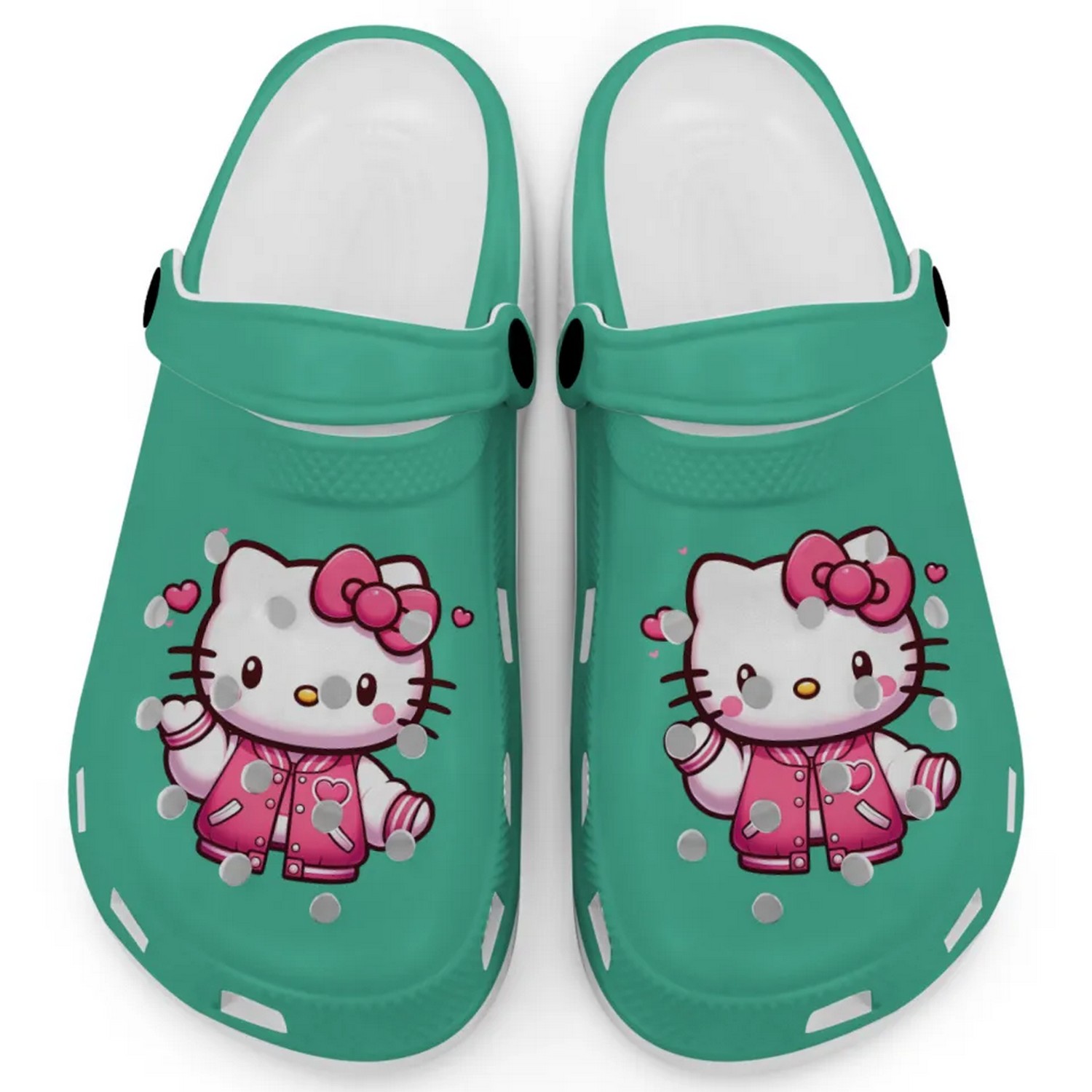Hello Kitty Wear Pink Bomber Cartoon Crocs Crocband Clogs Shoes Comfortable For Men Women and Kids
