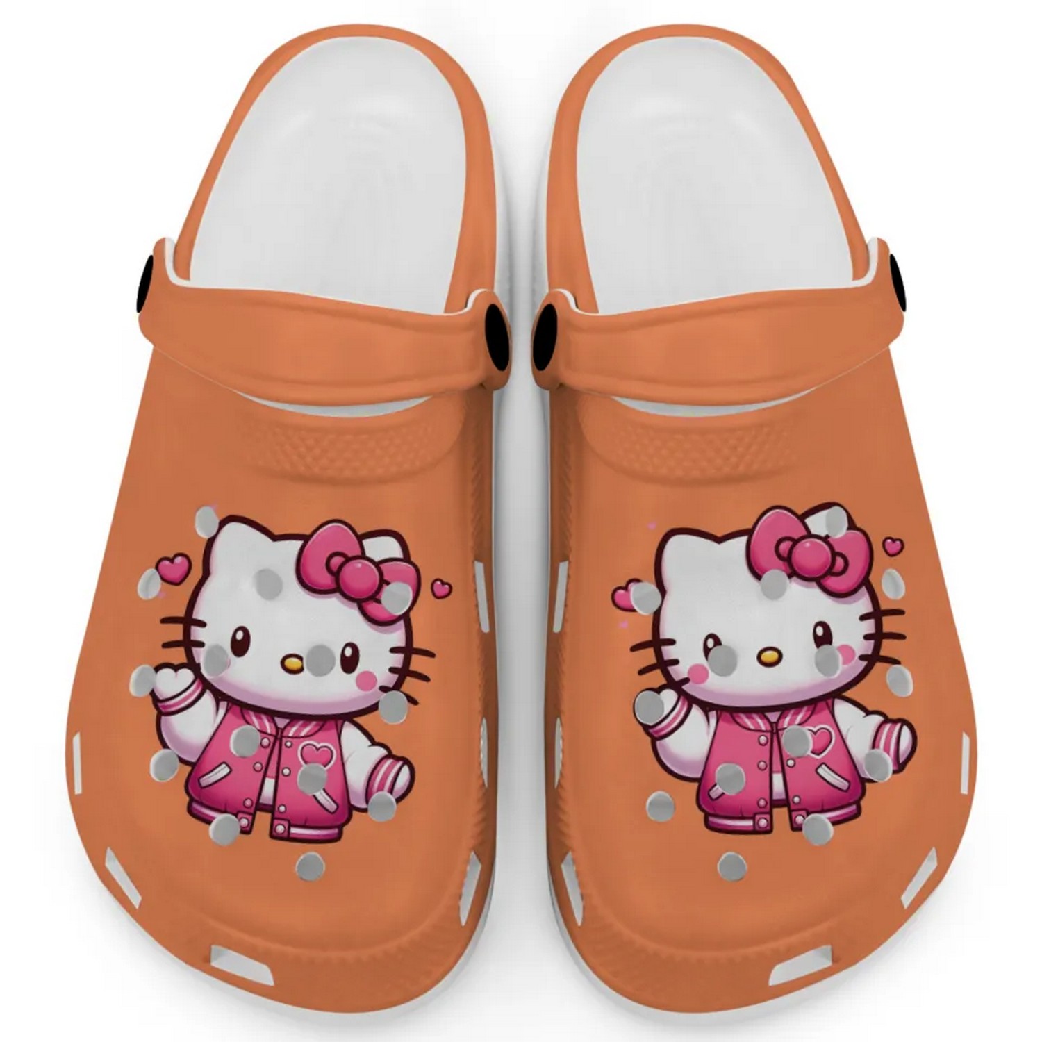 Hello Kitty Wear Pink Bomber Cartoon Crocs Crocband Clogs Shoes Comfortable For Men Women and Kids