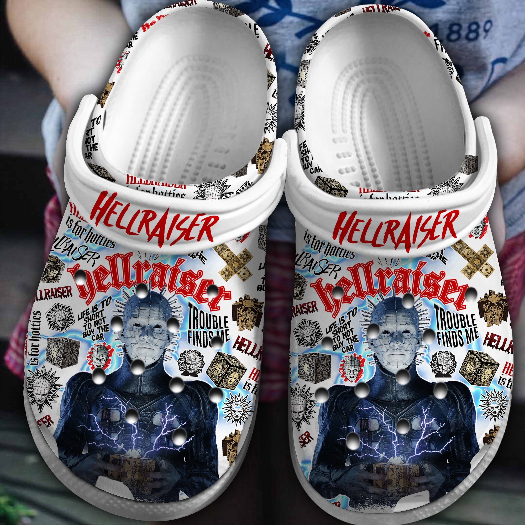 Hellraiser Movie Halloween Crocs Crocband Clogs Shoes Comfortable For Men Women and Kids