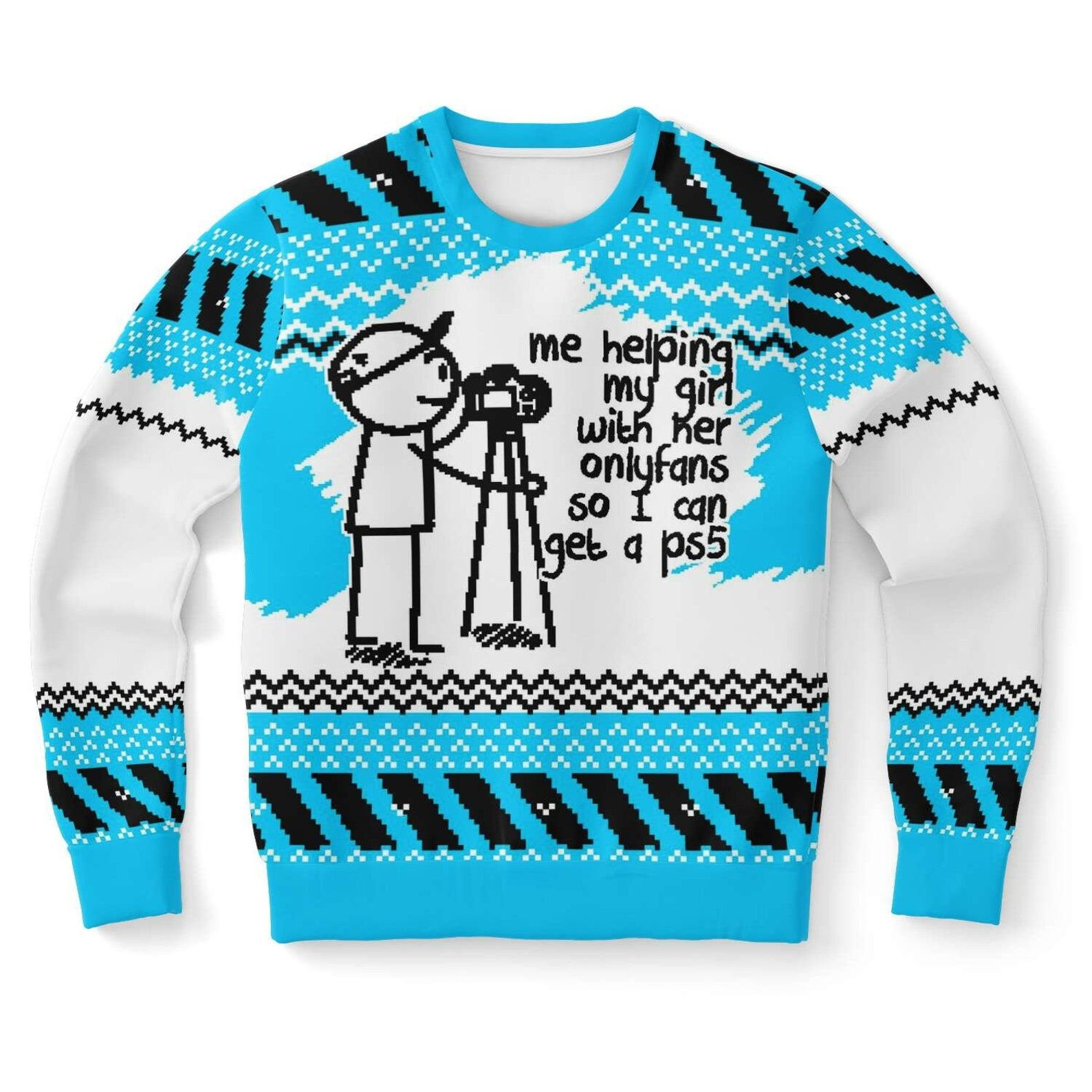 Helping My Girl With Her Onlyfans Funny Ugly Christmas Sweater Adult 3D Funny Matching for family