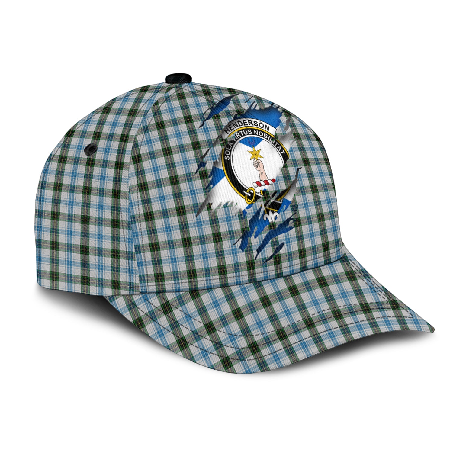 Henderson Dress Tartan Plaid Cap, Family Crest In Me Style Tartan Baseball Cap TS23 Trucker Hats Custom Hats Gifts For Men & Women