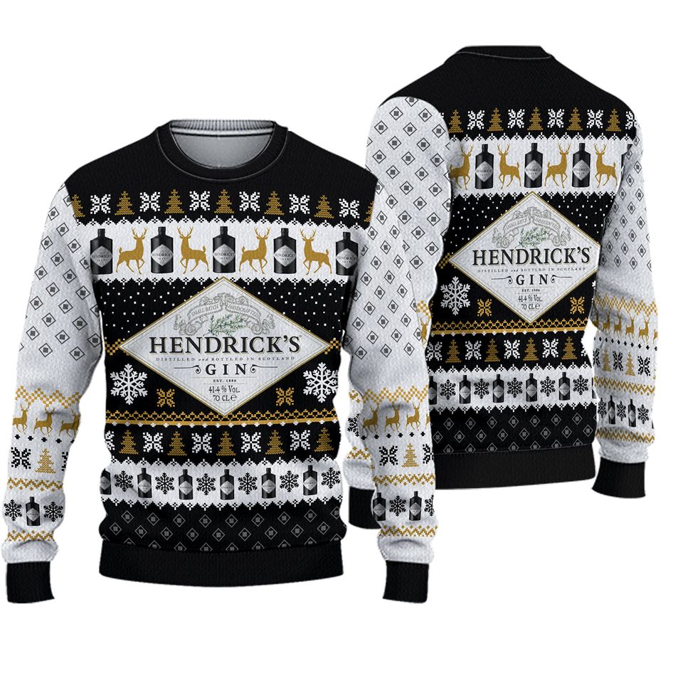 Hendricks-Gin-Scotland-Whiskey-Ugly 3D Sweater