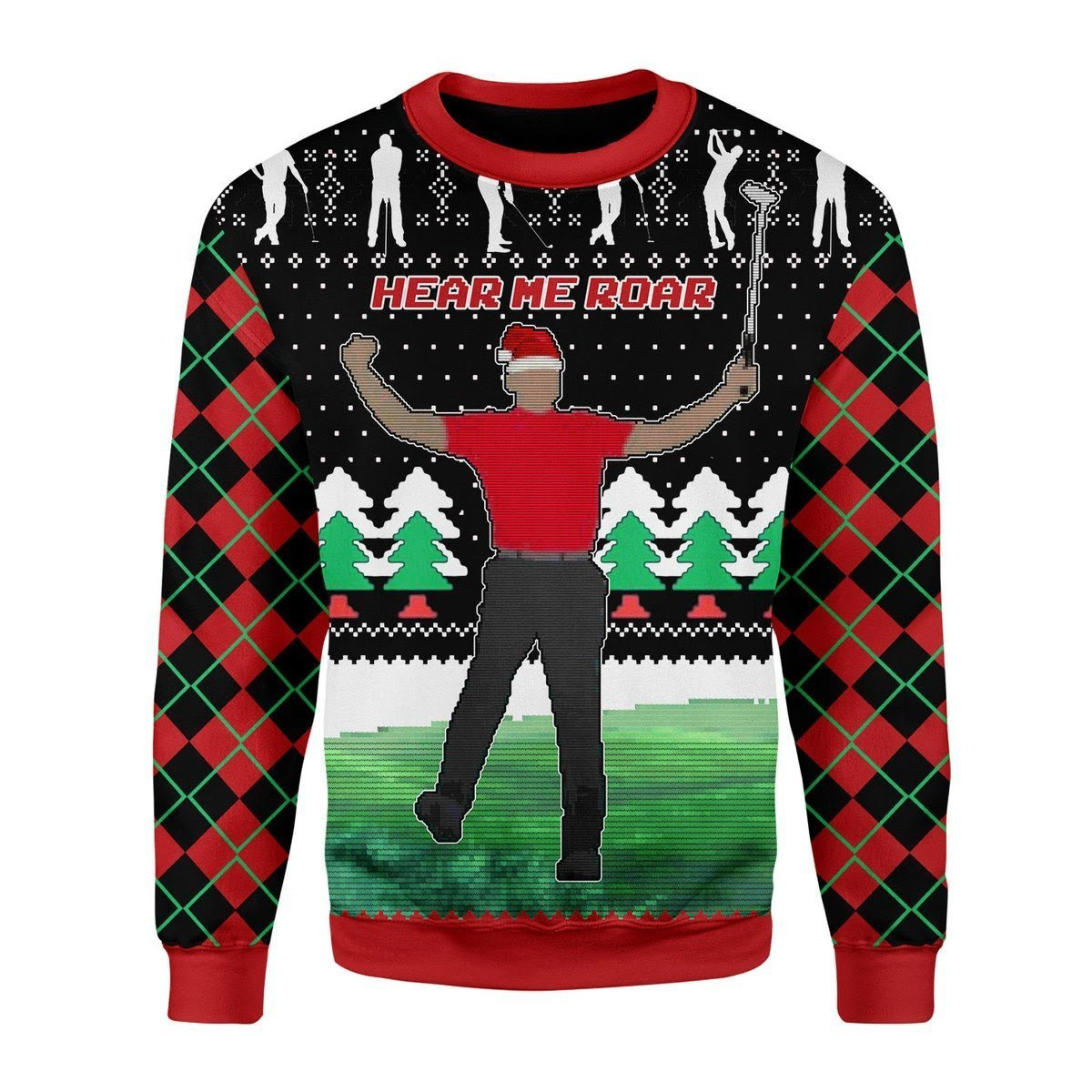 Here Him Roar Ugly Christmas Sweater Adult 3D Funny Matching for family