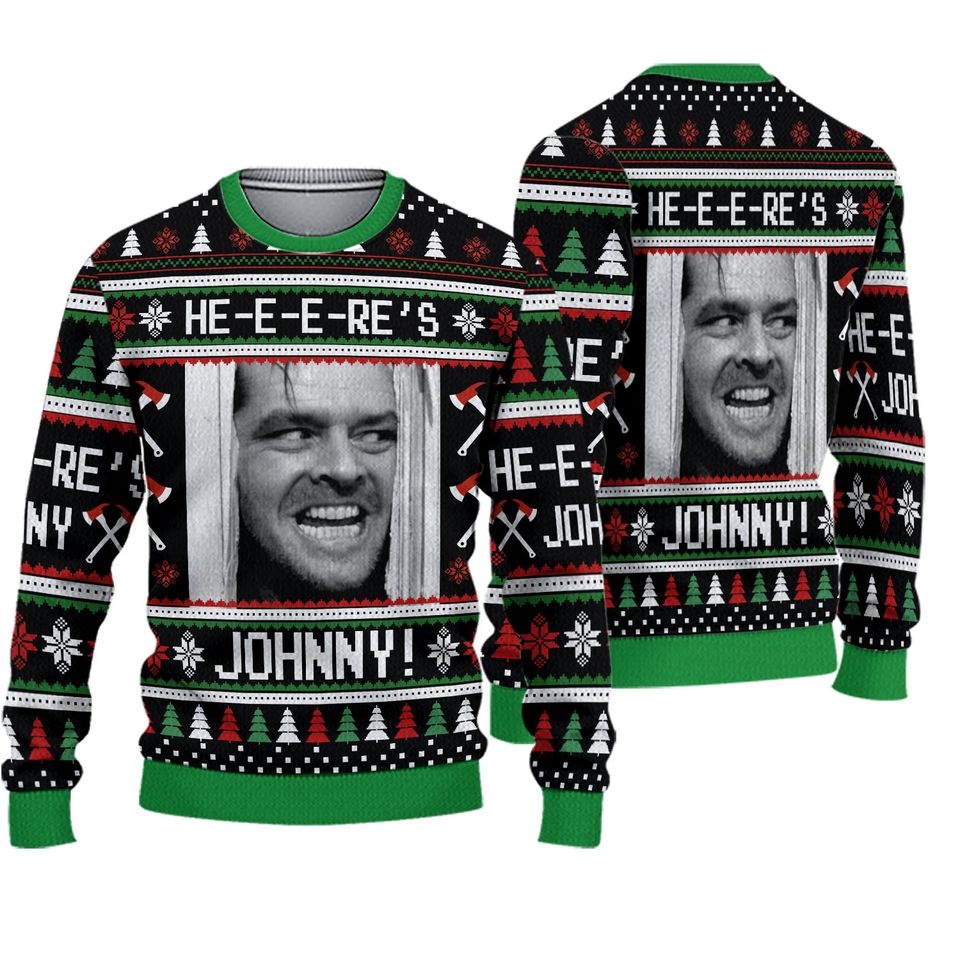 Heres Johnny The Shining Ugly Christmas Sweater