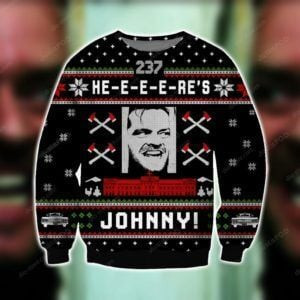 Here?S Johnny Ugly Christmas Sweater Adult 3D Funny Matching for family