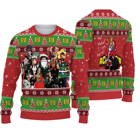 Hero Anime Christmas Ugly Sweater, Anime Sweatshirt - Image 2