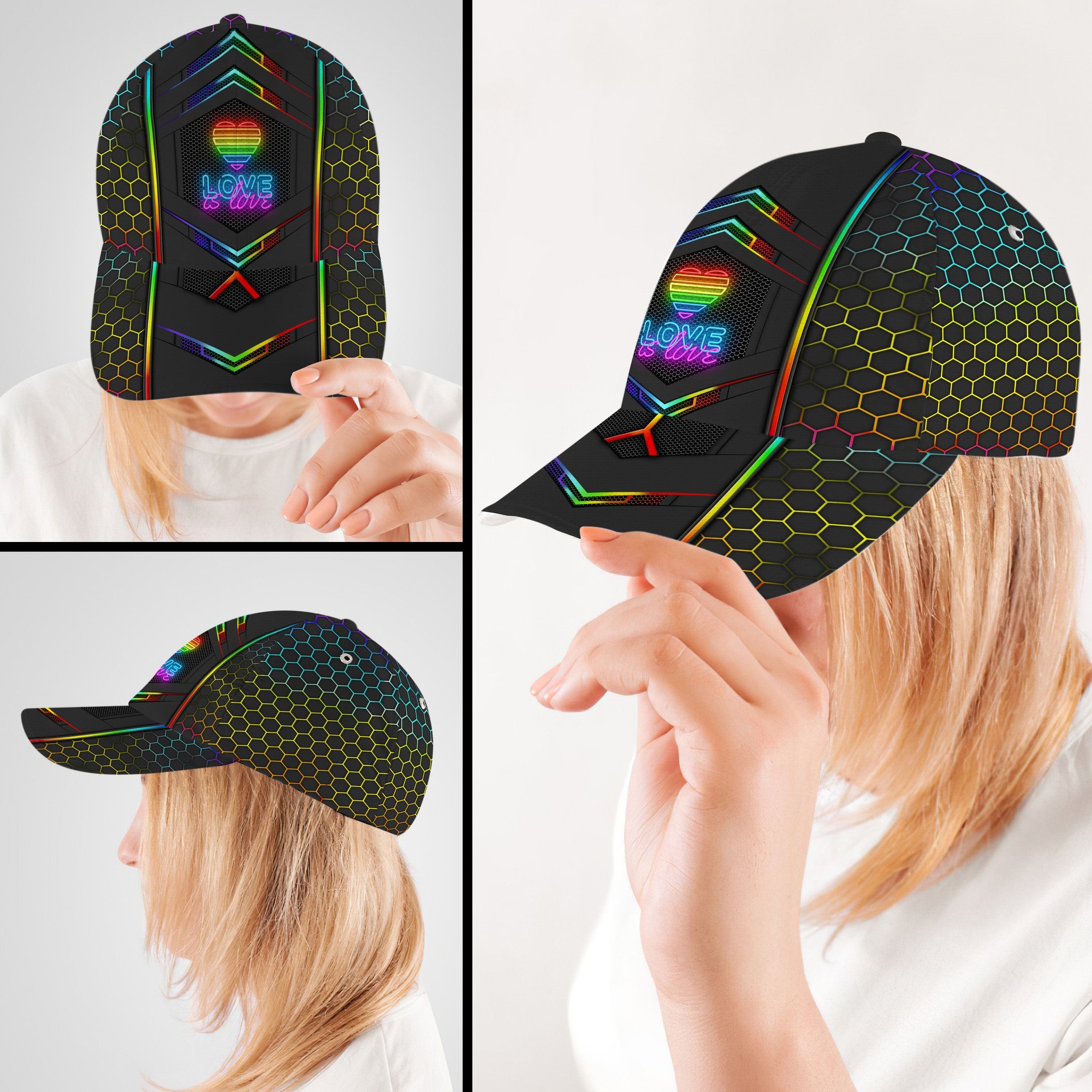Hexagon LGBT Hat Classic Cap Trucker Hats Custom Hats Gifts For Men & Women